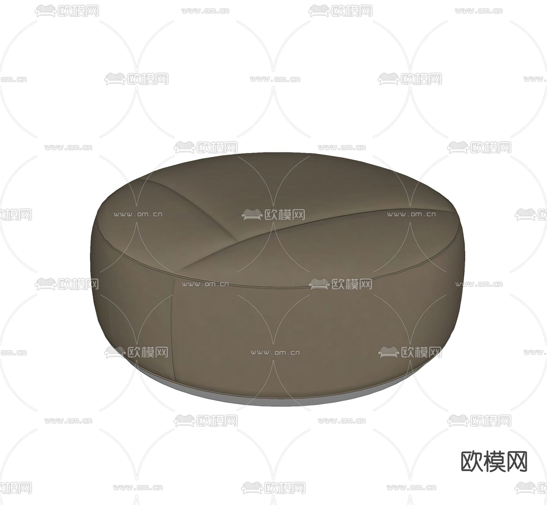 minotti 沙发凳 皮脚踏su模型下载（渲染图1）