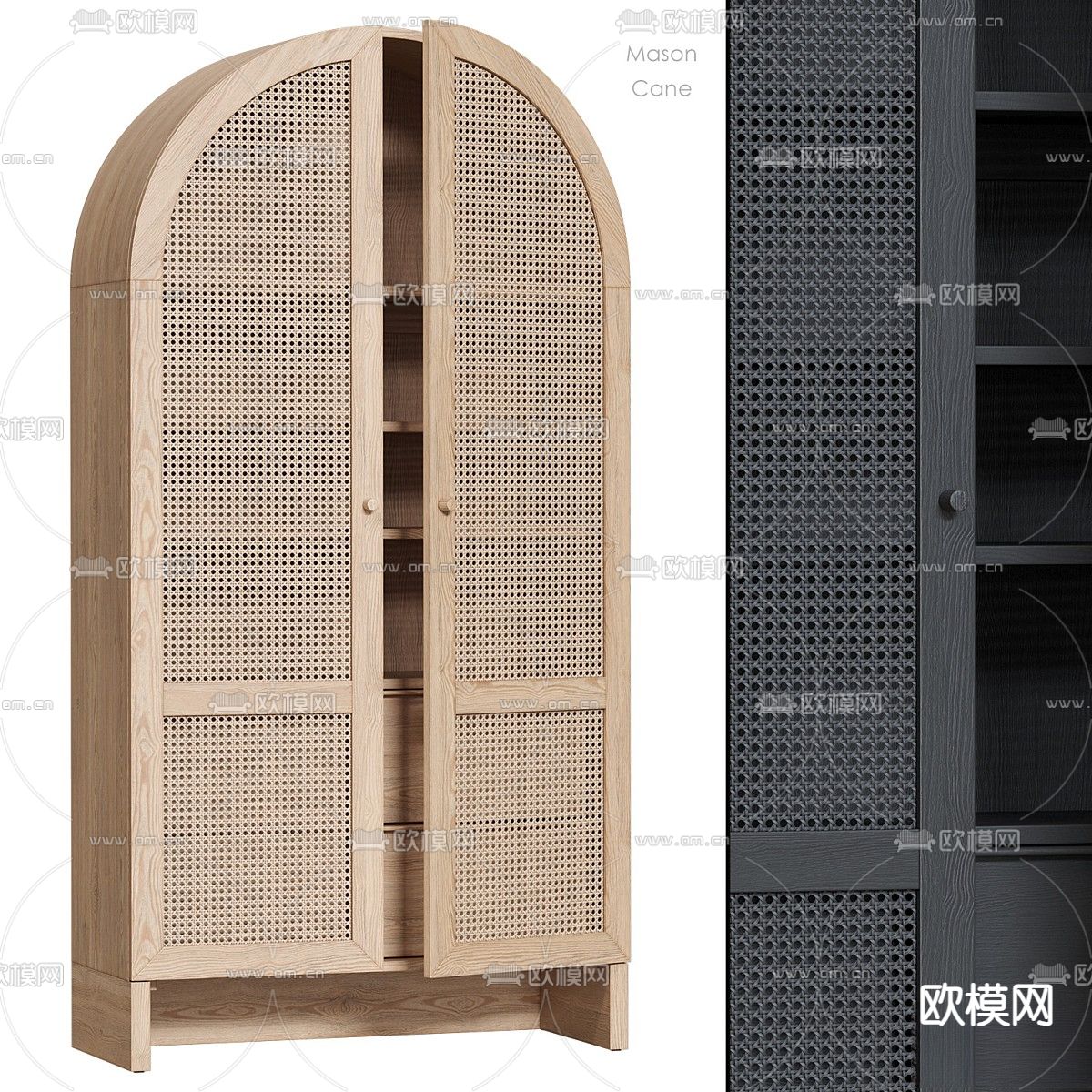 Urban Outfitters 藤编衣柜 衣橱3d模型下载（渲染图3）