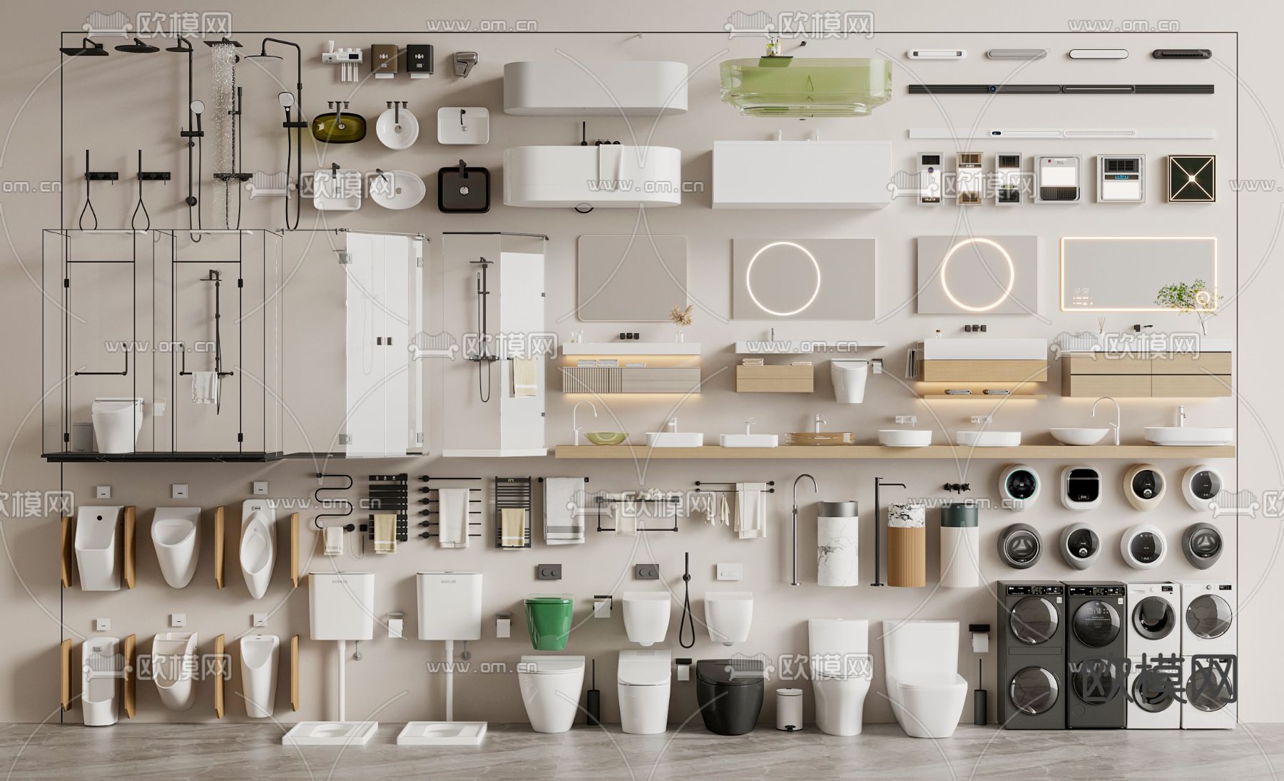 马桶 坐便器 浴室柜3d模型下载