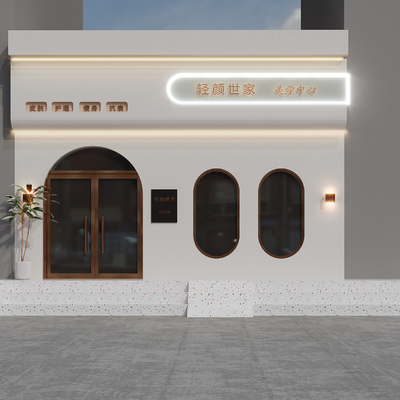  美容院门头su模型 