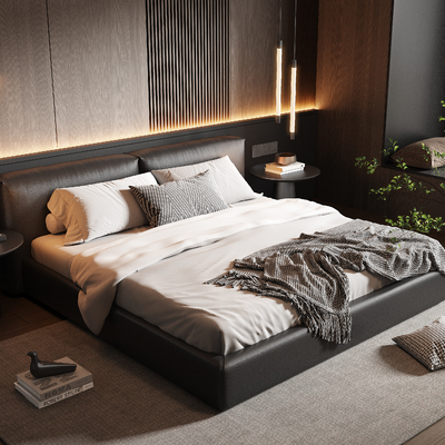  Minotti 双人床su模型 