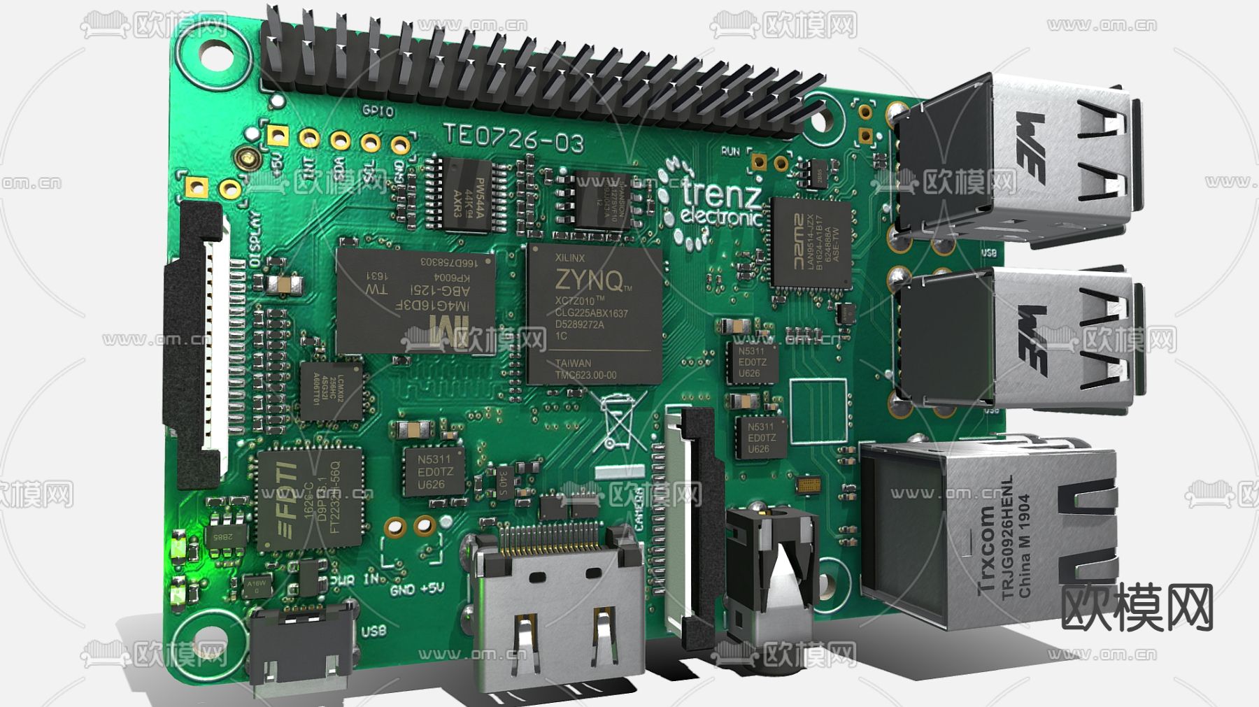 五金 电路板 电脑零件 电脑主板 电器零件 电器主板su模型下载（渲染图2）