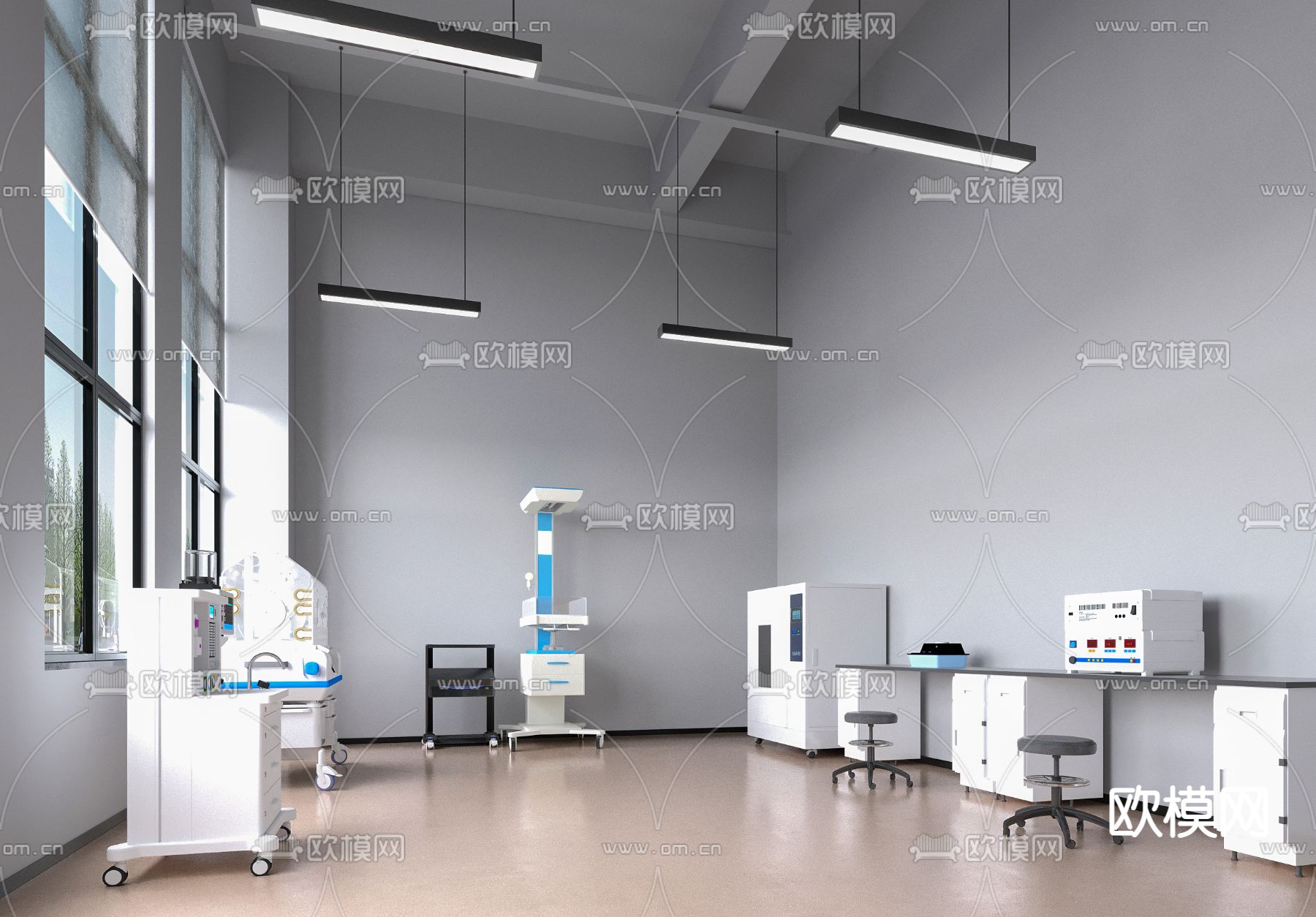 现代实验室 机器设备3d模型下载