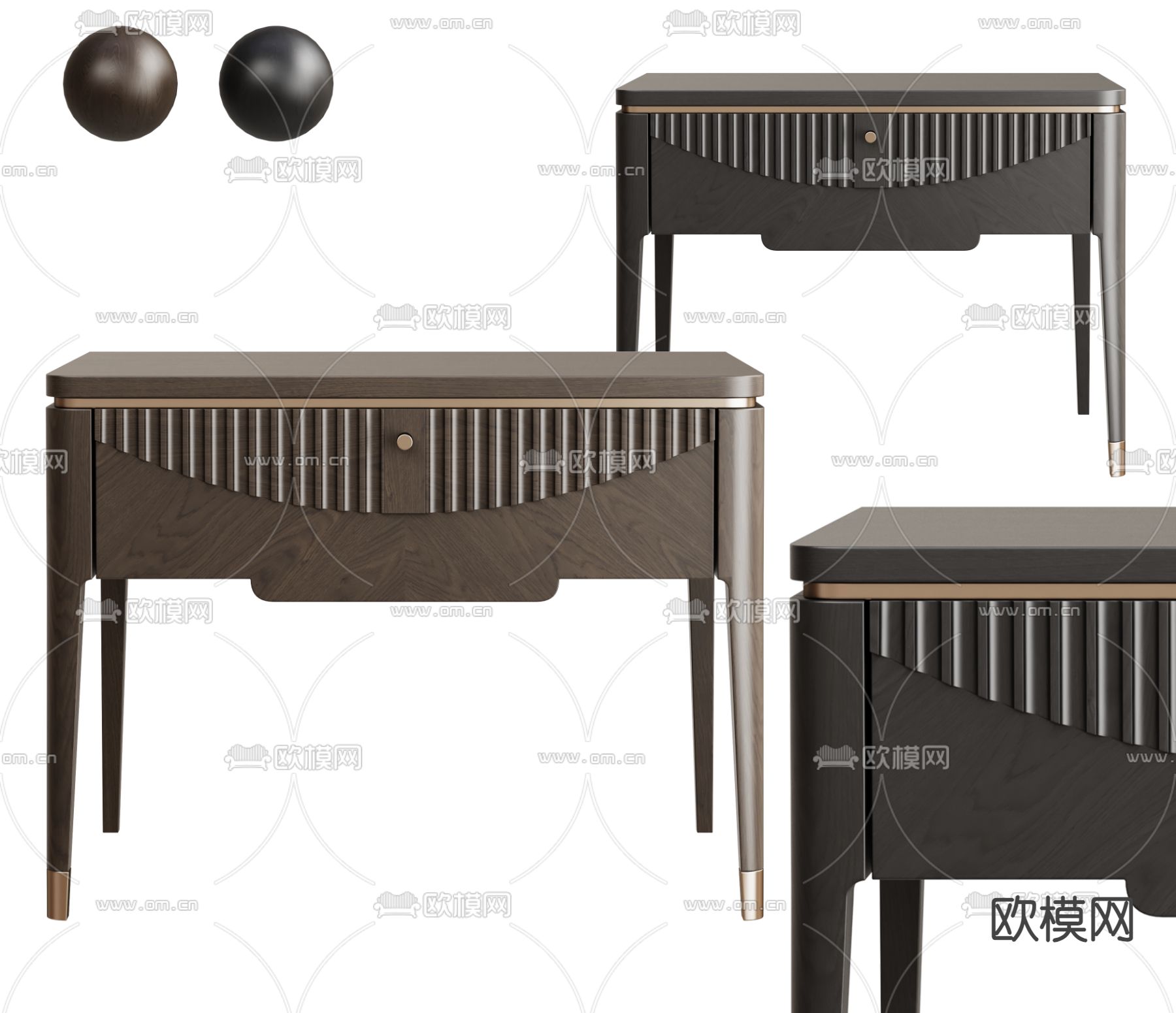 现代床头柜su模型下载（渲染图2）