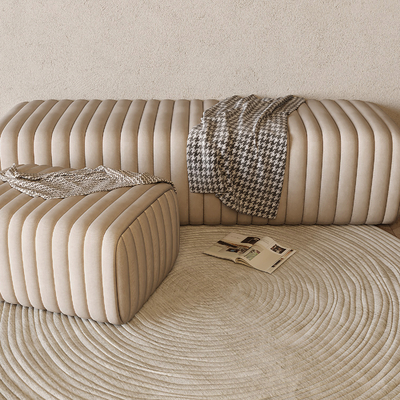  现代沙发凳 床尾凳su模型 