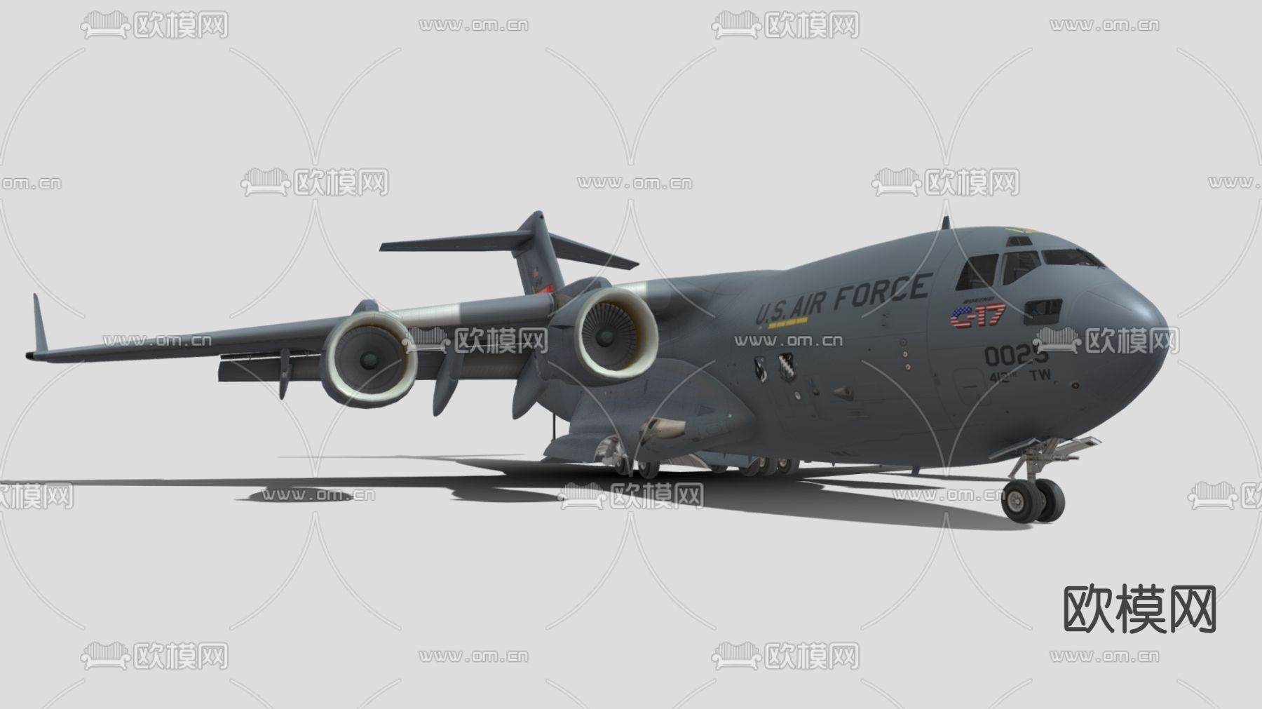 工业风飞机3d模型下载（渲染图1）