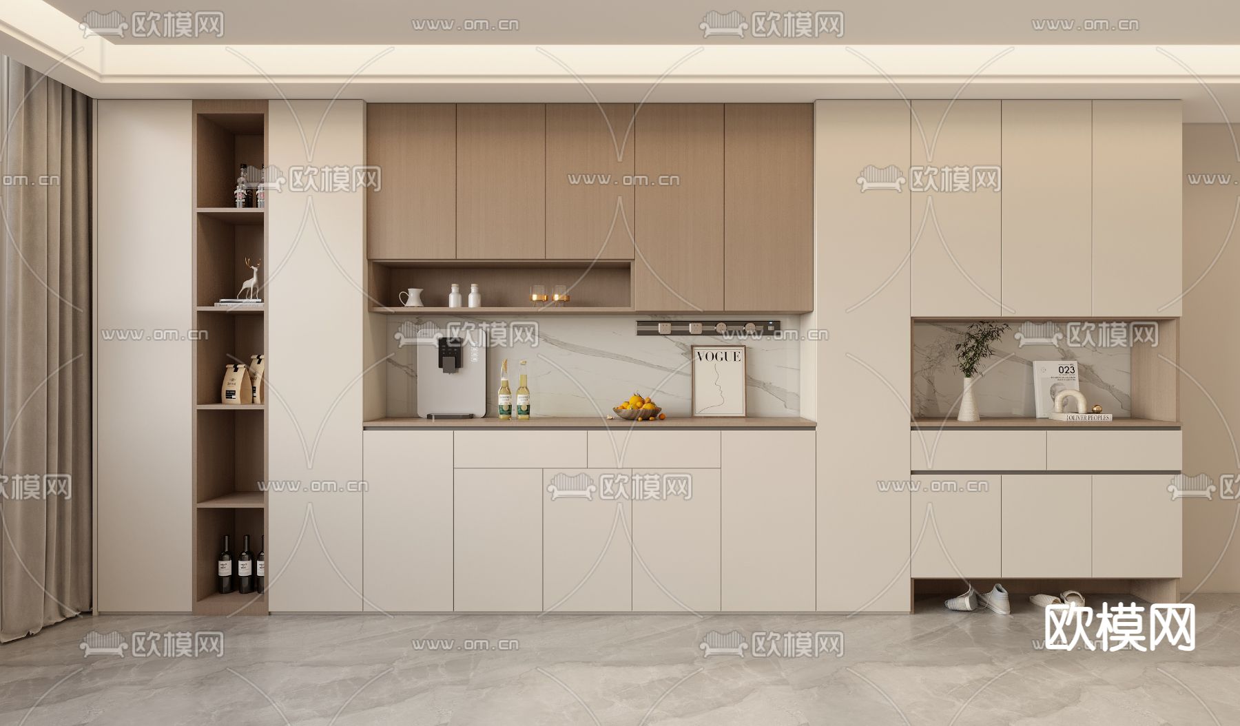 现代玄关鞋柜 鞋帽柜3d模型下载