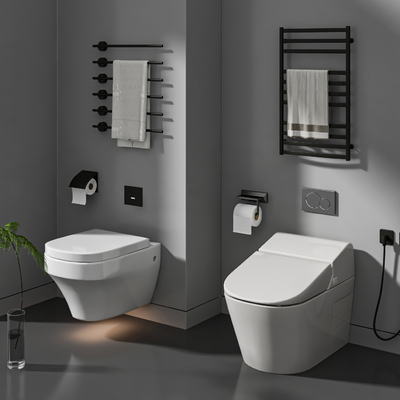  坐便器 智能马桶 壁挂马桶su模型 