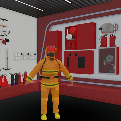  消防栓 灭火器 消防器材su模型 