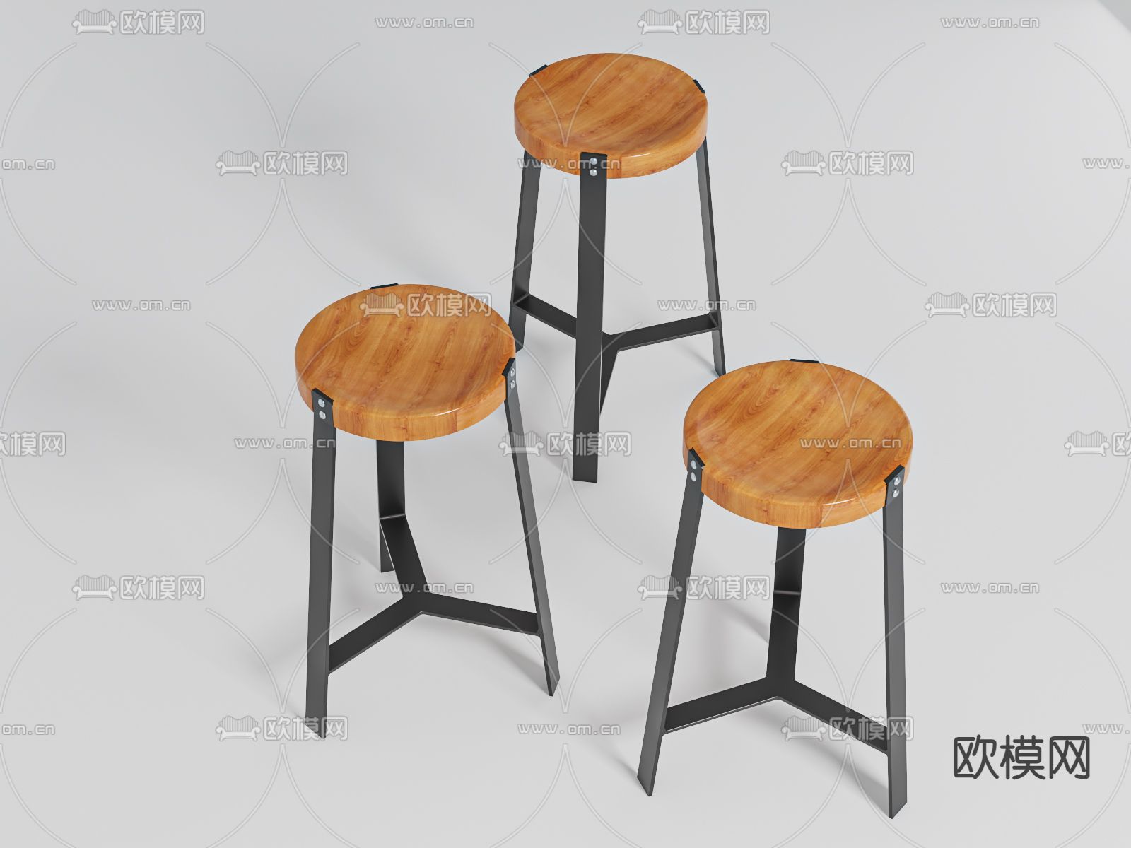 北欧吧椅 吧凳 高脚凳3d模型下载（渲染图1）