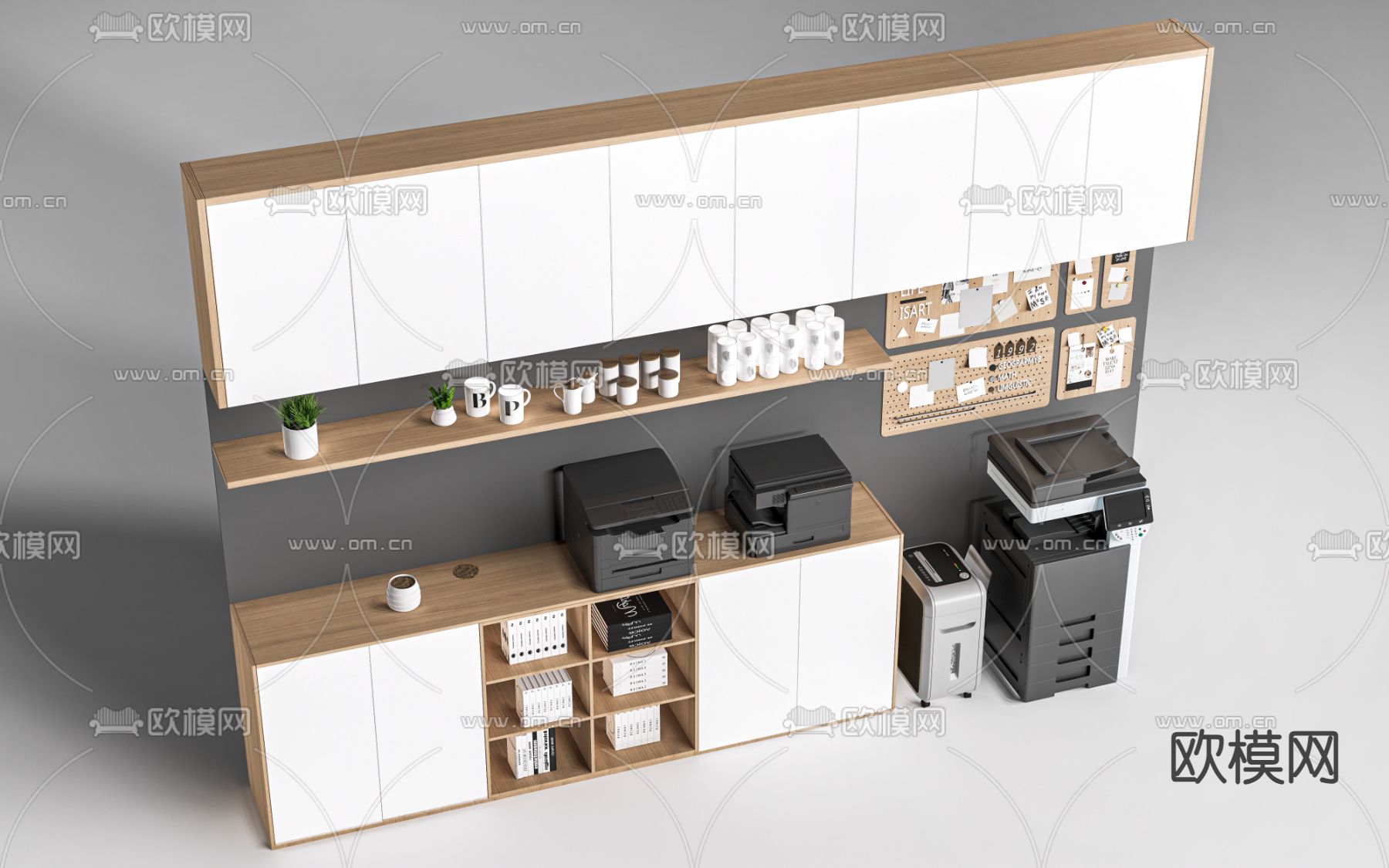 文件柜 打印机 档案柜 打印柜su模型下载（渲染图2）