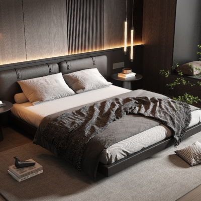  Minotti 双人床su模型 