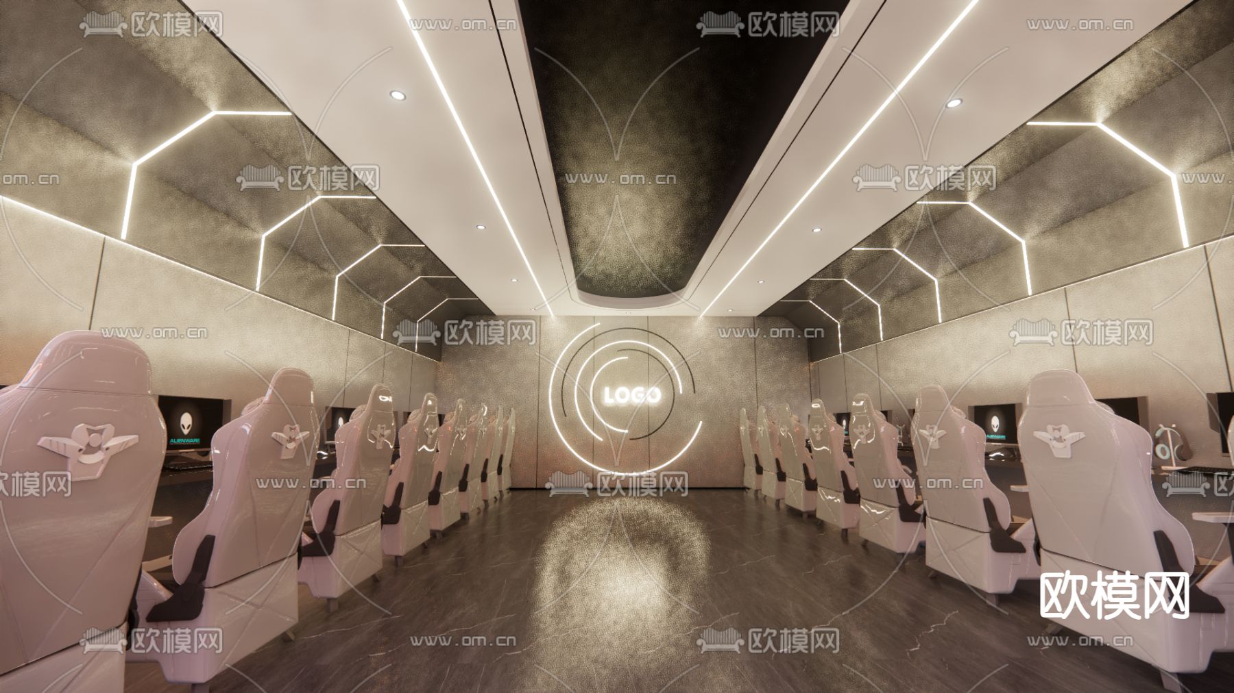 网吧 网咖 竞技厅su模型下载（渲染图2）