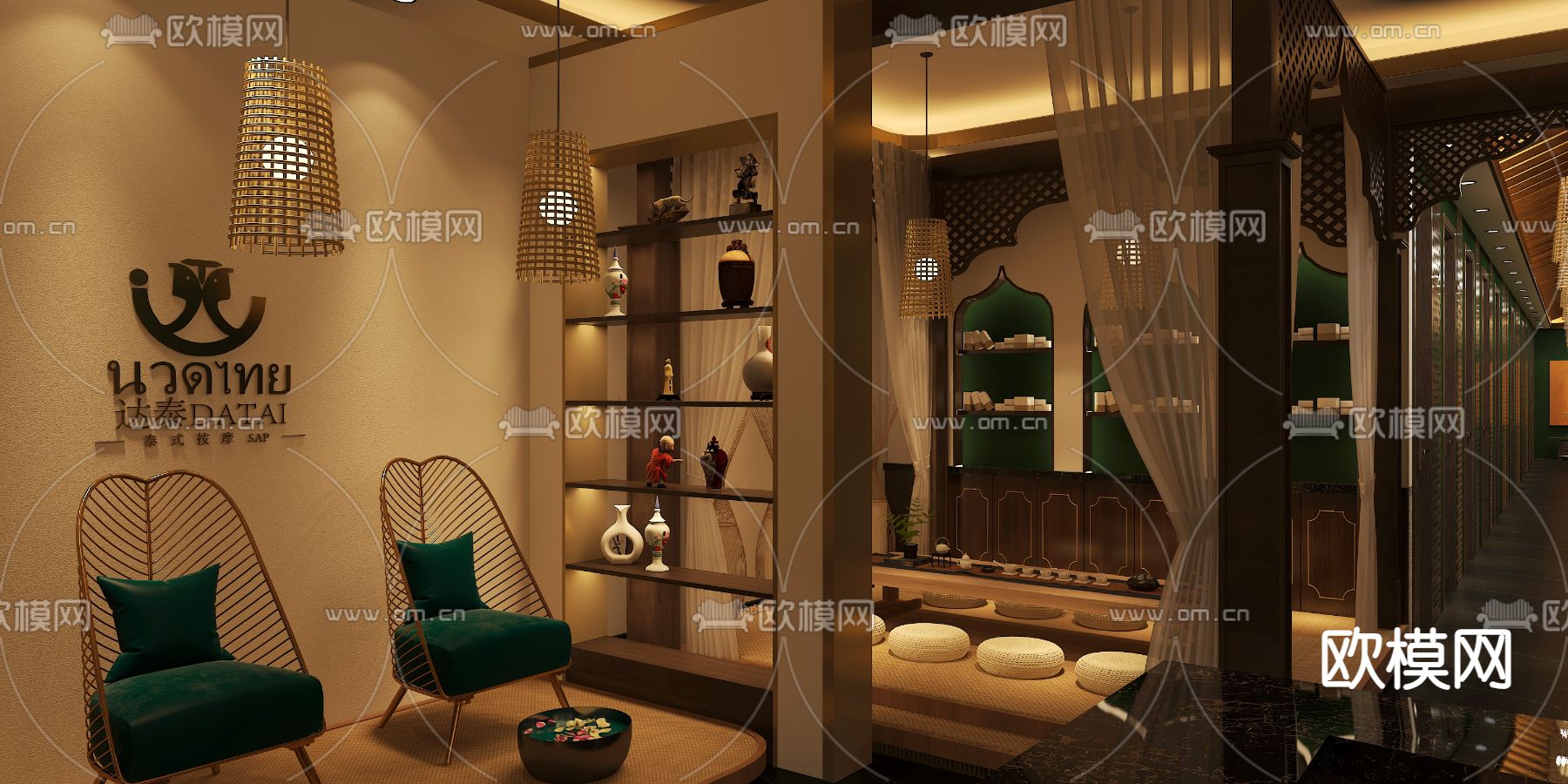 东南亚SPA 护理房 美容院3d模型下载（渲染图3）