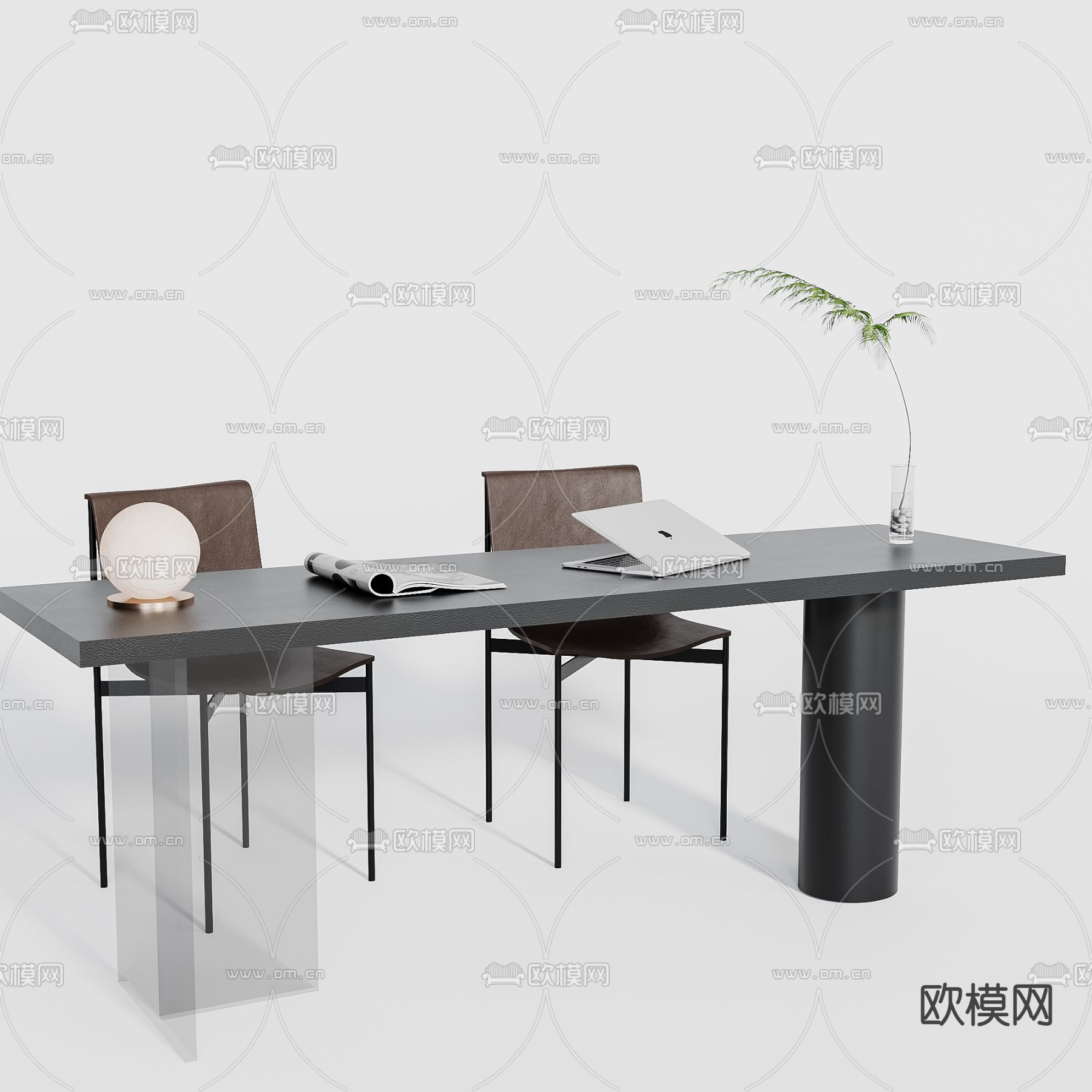 现代书桌椅3d模型下载