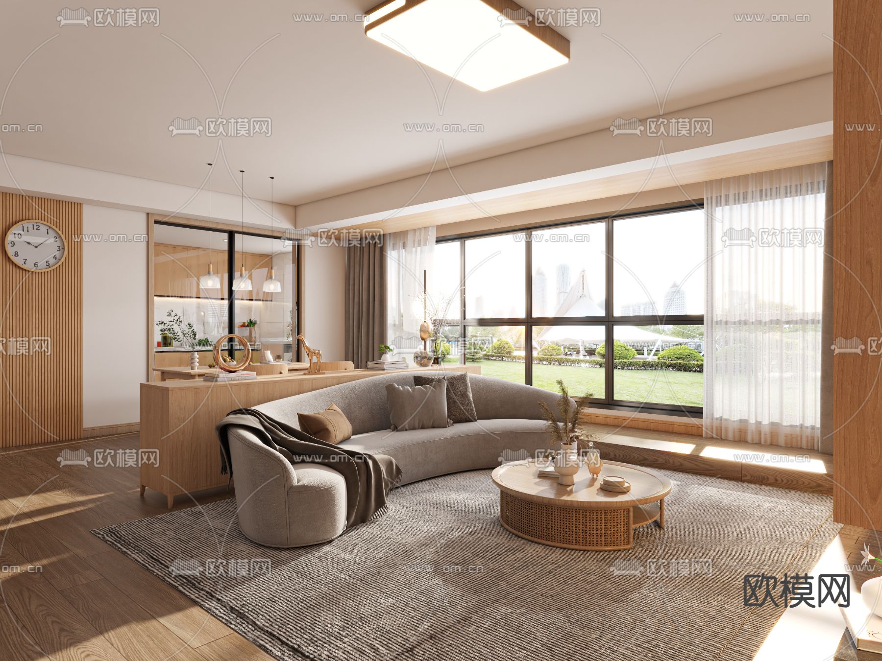 北欧客餐厅3d模型下载（渲染图1）