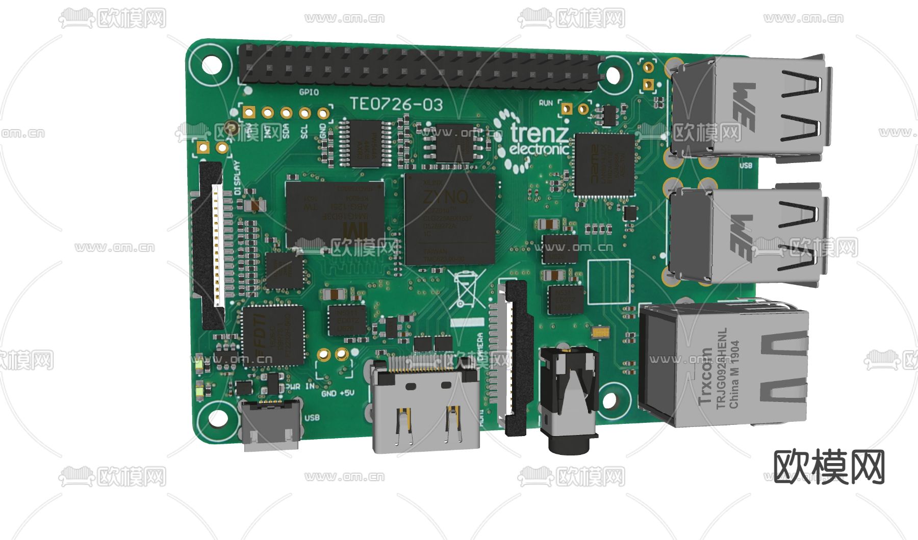五金 电路板 电脑零件 电脑主板 电器零件 电器主板su模型下载（渲染图1）