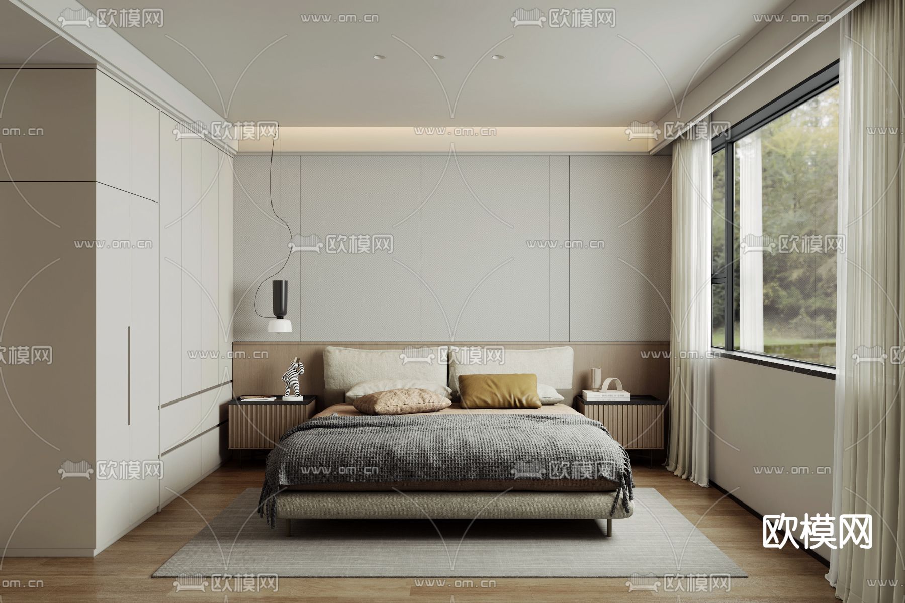 现代卧室 主卧3d模型下载