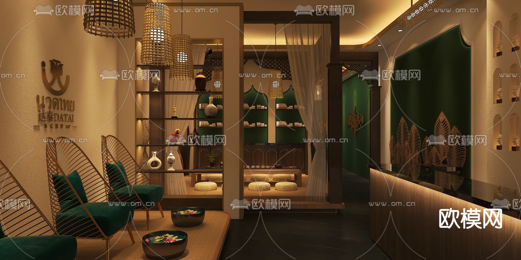 东南亚SPA 护理房 美容院3d模型下载（渲染图1）