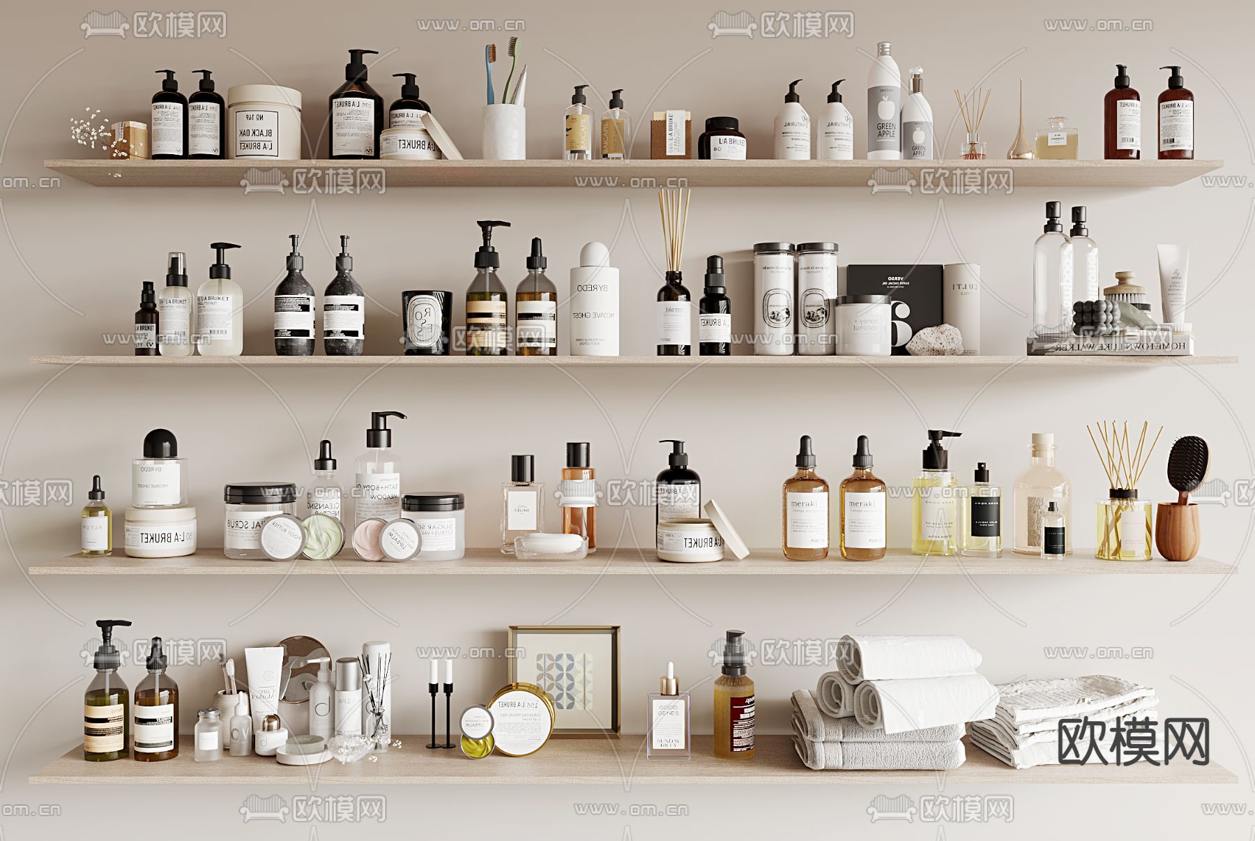 洗浴用品 洗发水 护肤品3d模型下载