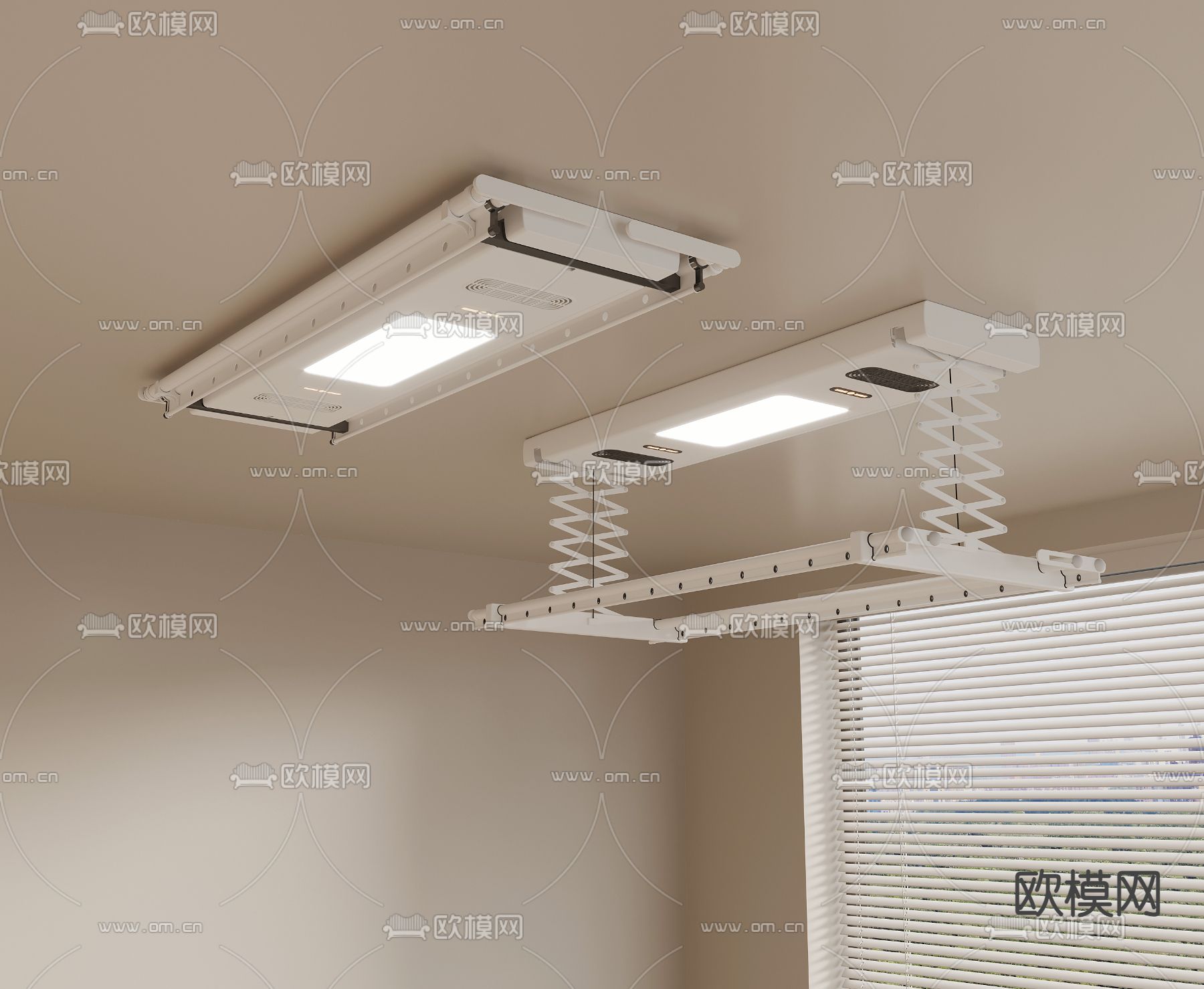 电动晾衣架 晾衣杆3d模型下载