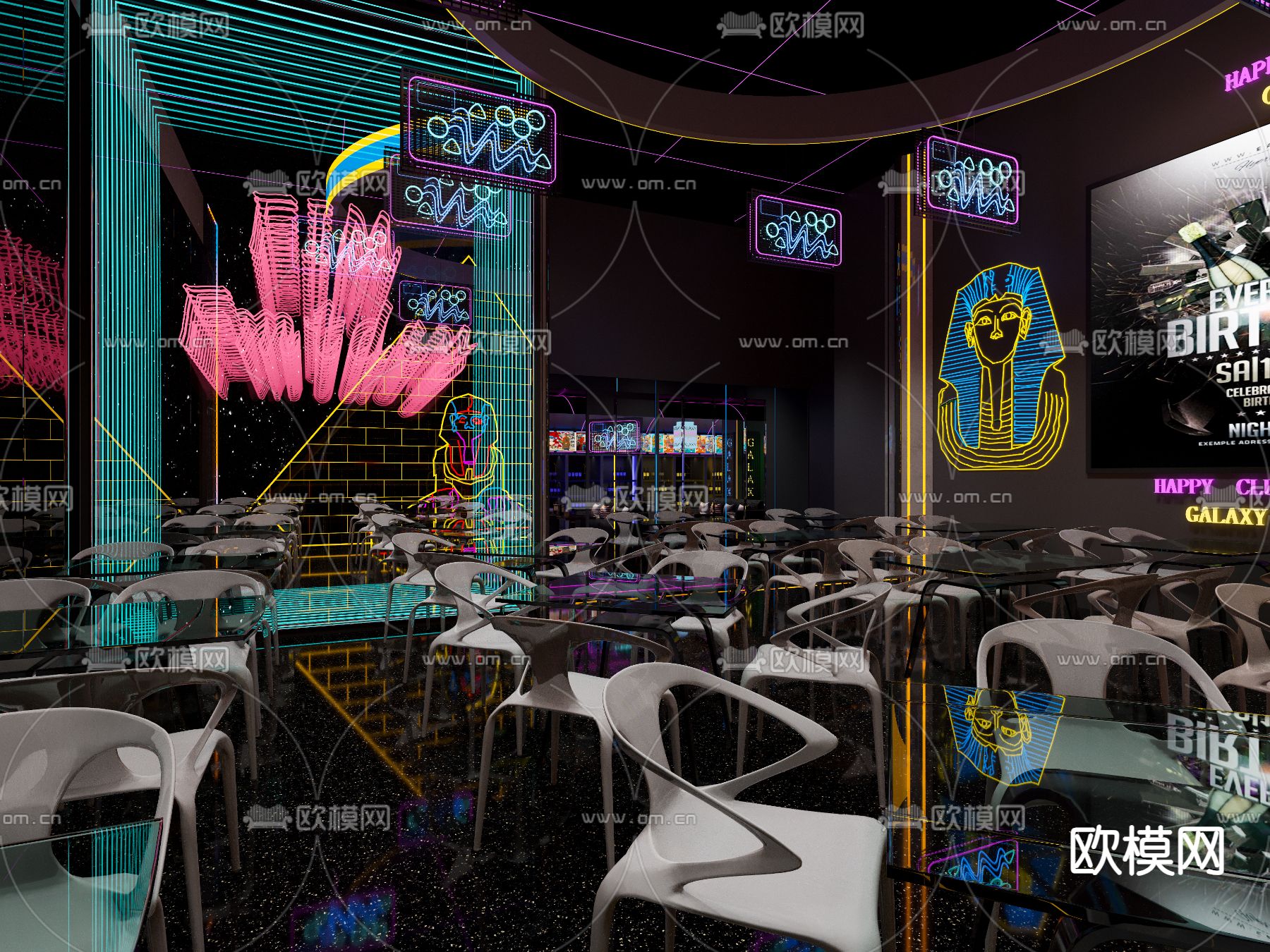 现代酒吧3d模型下载（渲染图2）