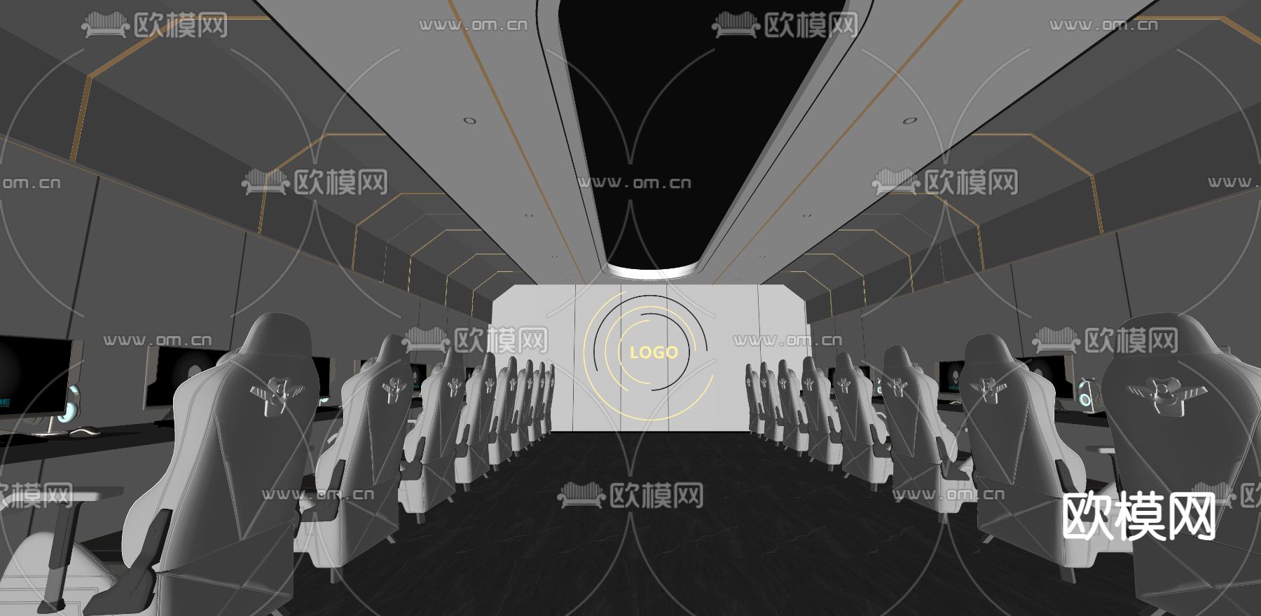 网吧 网咖 竞技厅su模型下载（渲染图1）