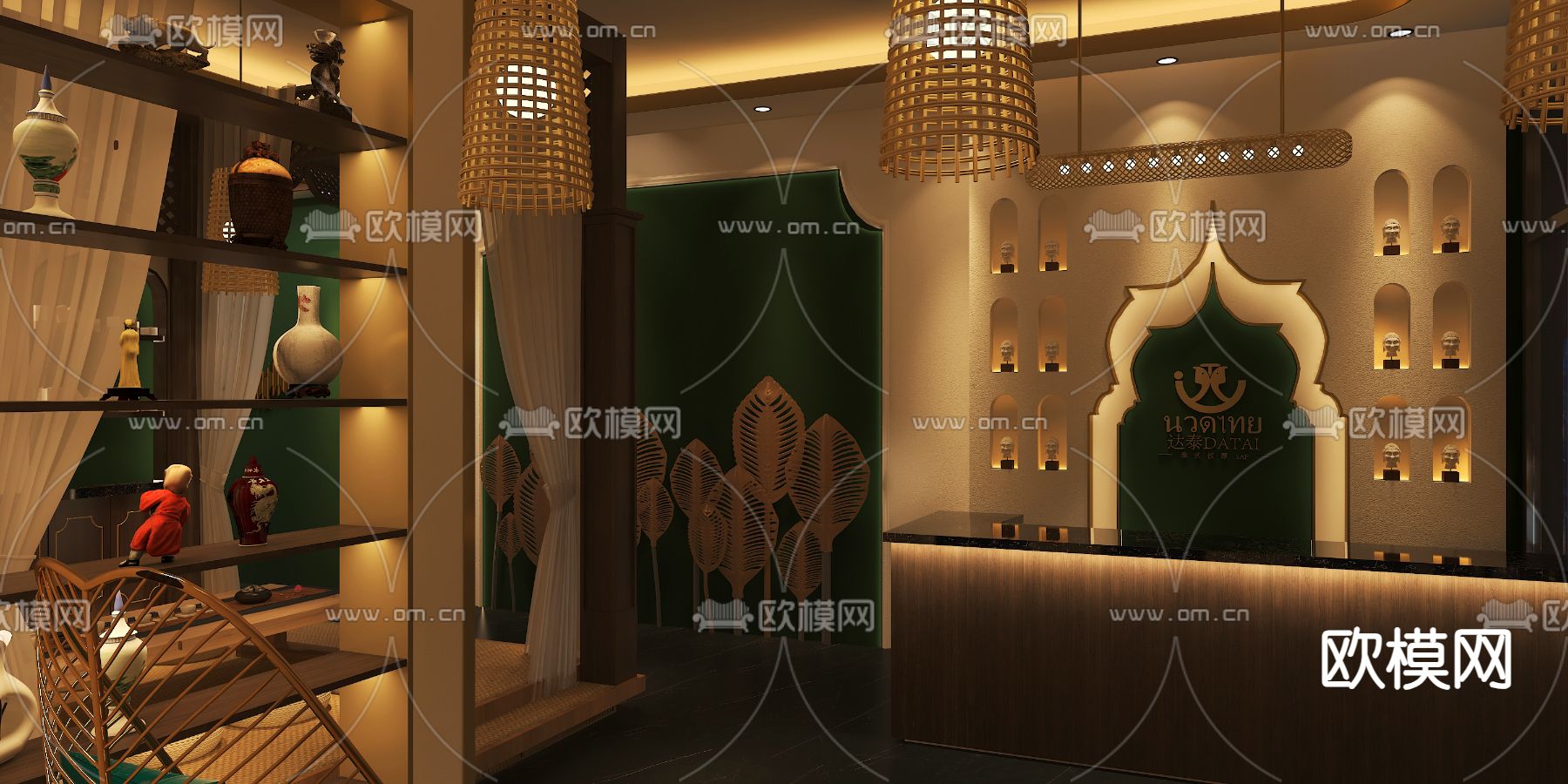 东南亚SPA 护理房 美容院3d模型下载（渲染图4）