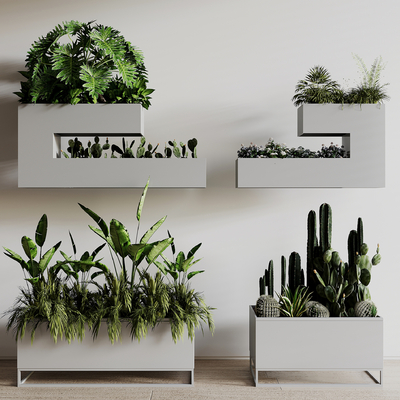  花槽 花坛 花钵su模型 