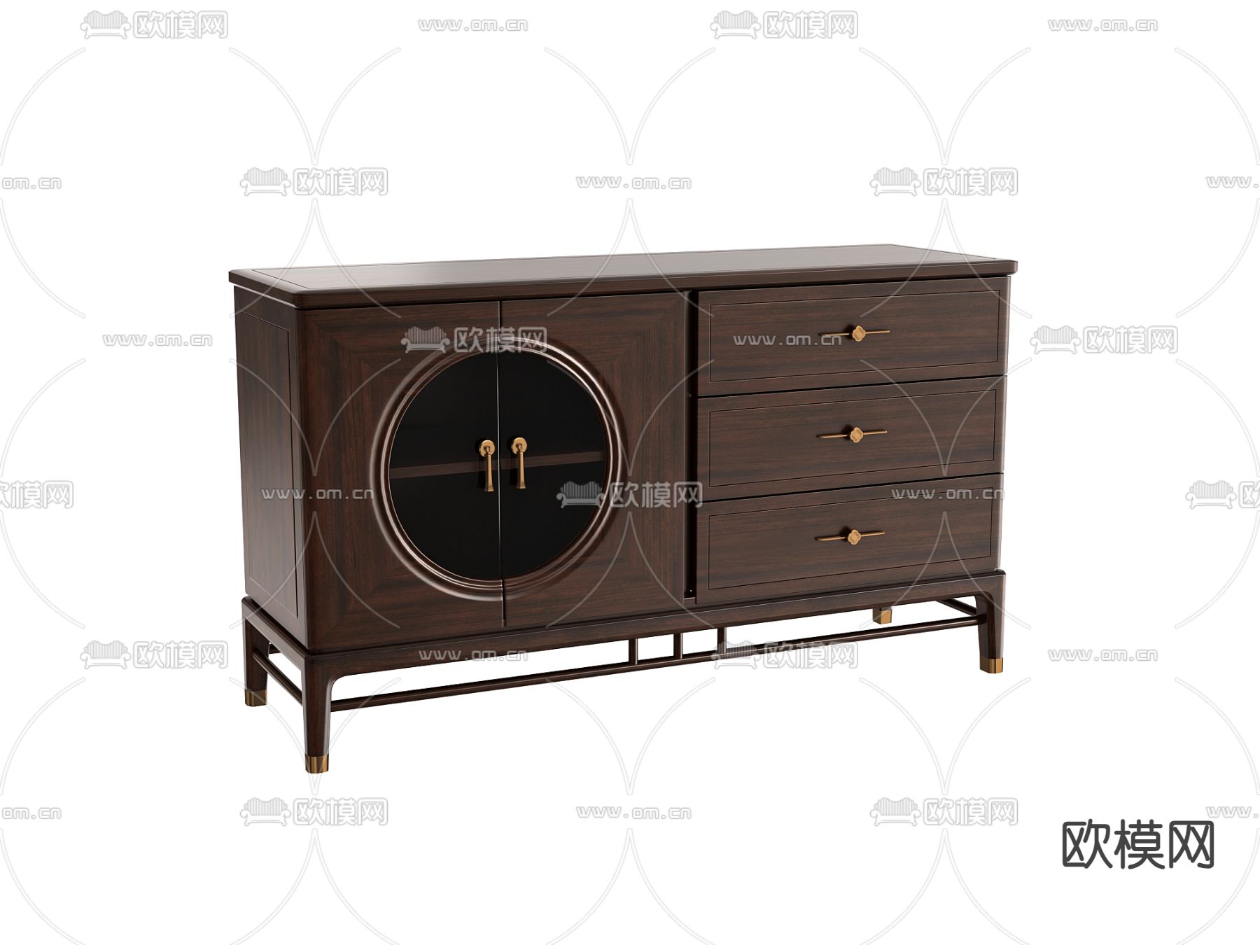 新中式斗柜 边柜3d模型下载