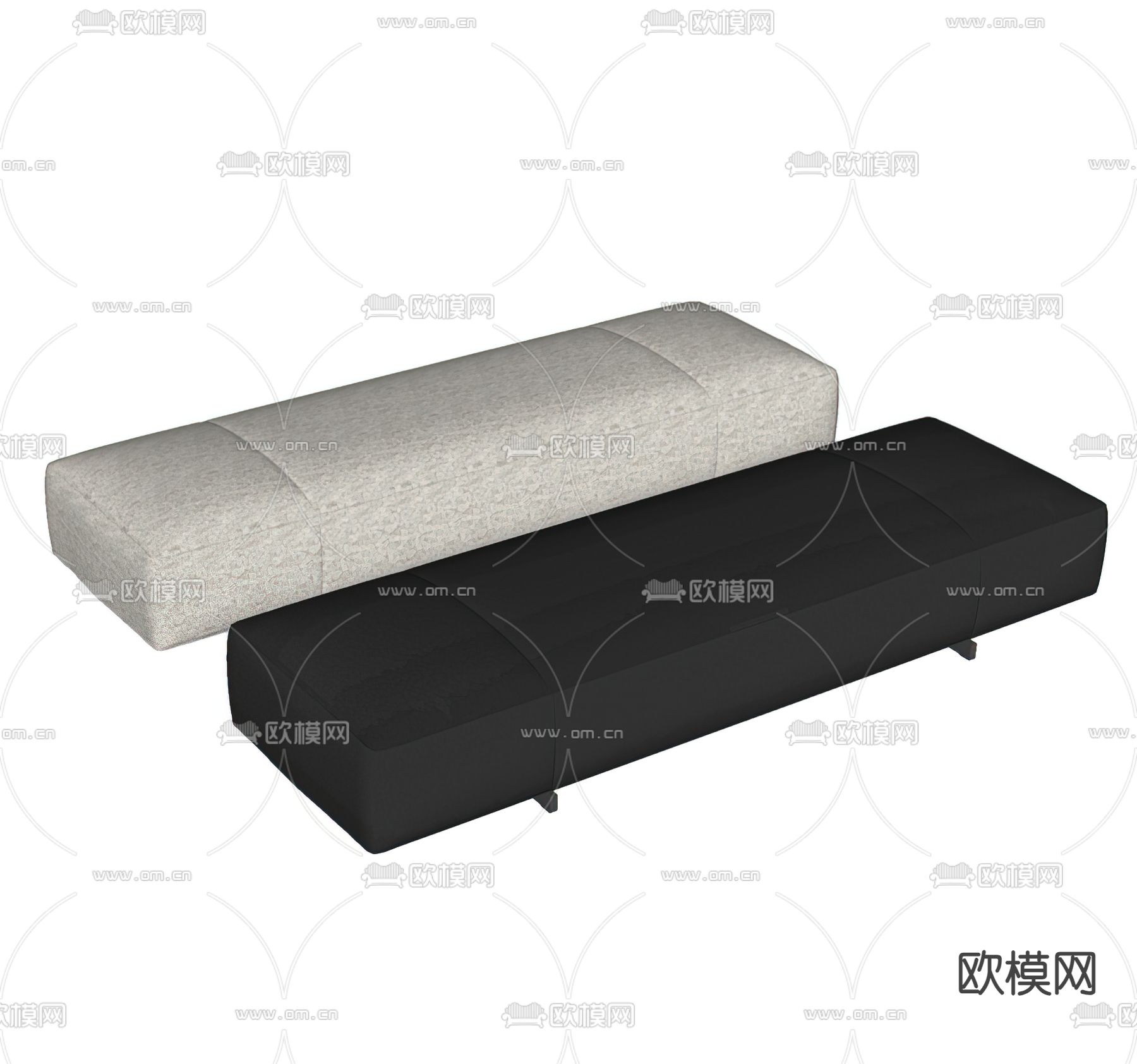 Minotti 沙发凳 床榻su模型下载（渲染图1）