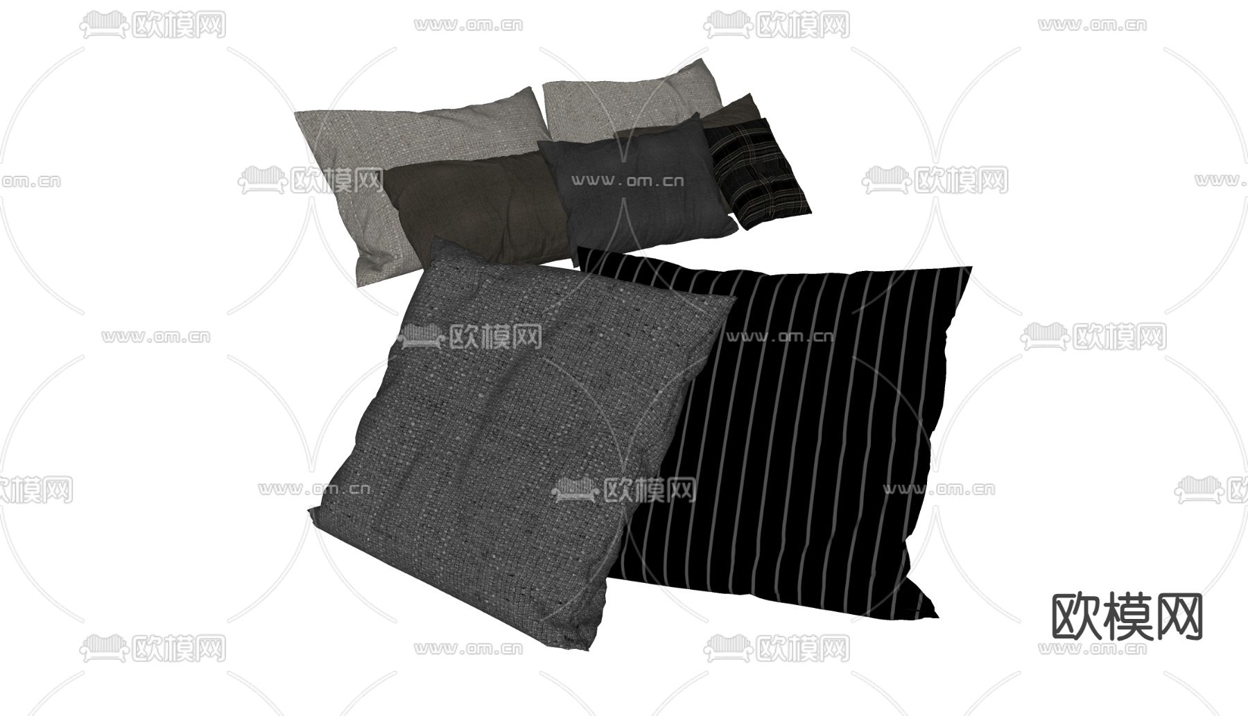 Minotti 沙发抱枕 靠枕 枕头su模型下载（渲染图1）