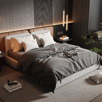  Minotti 双人床su模型 