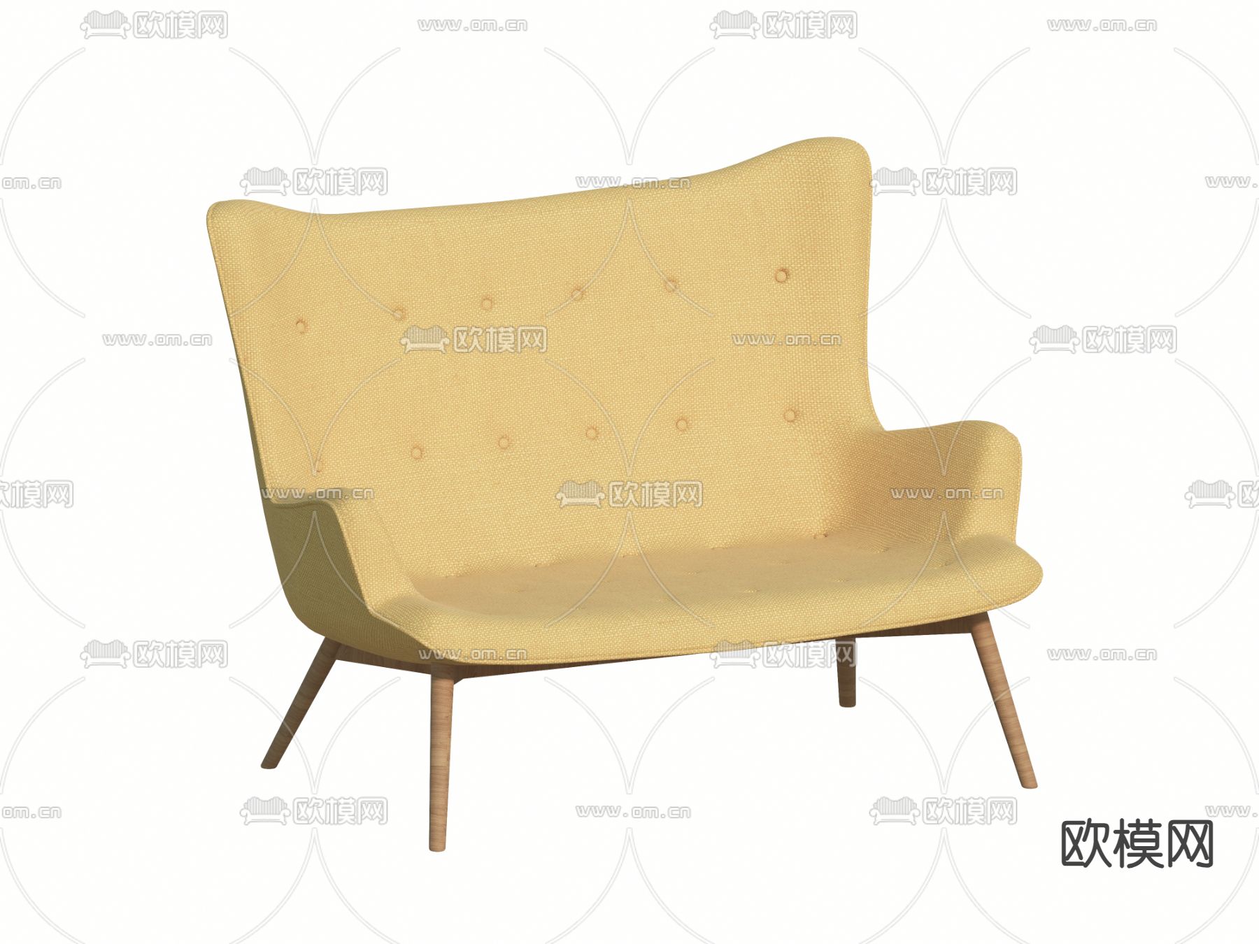北欧沙发 双人沙发3d模型下载