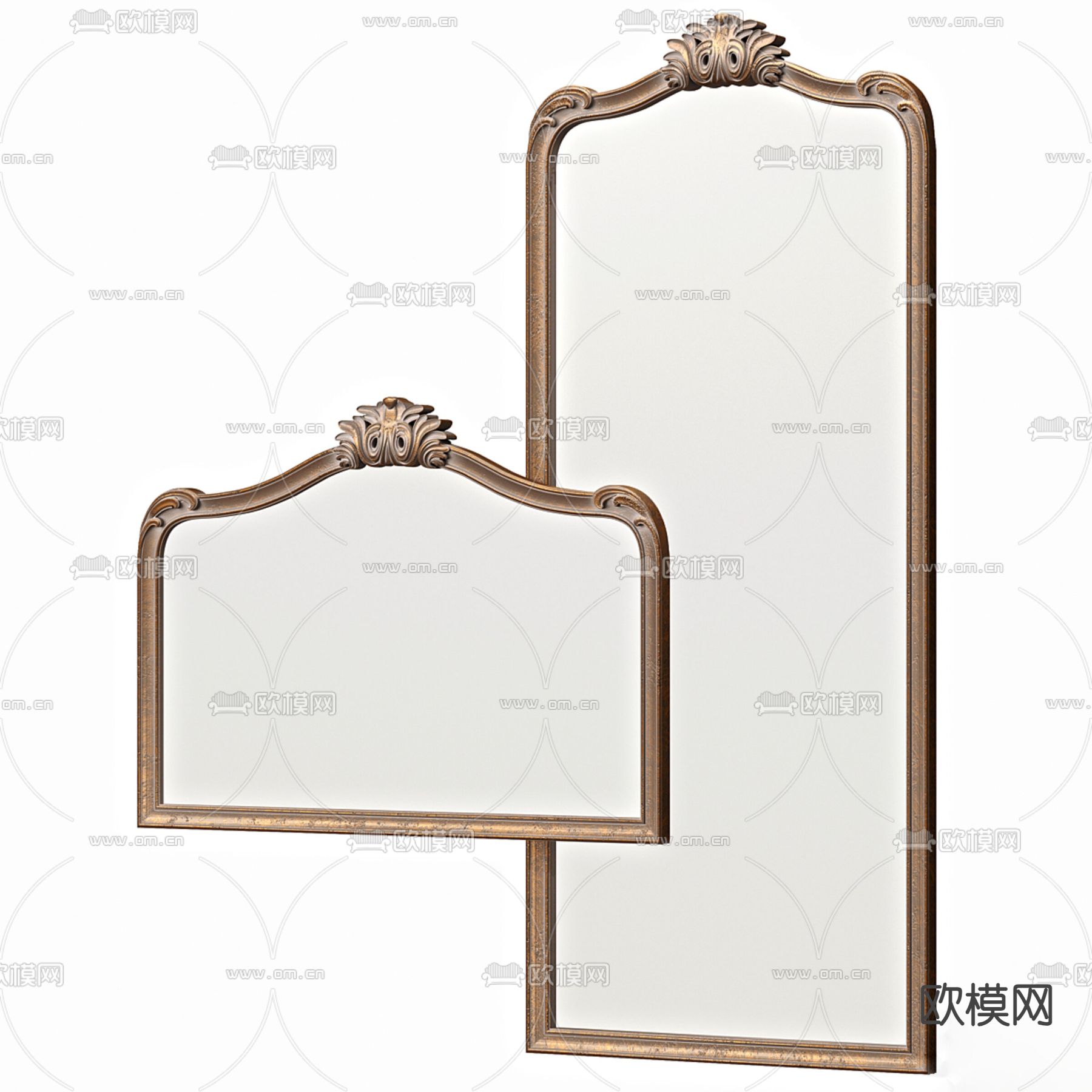 法式镜子 装饰镜 全身镜3d模型下载