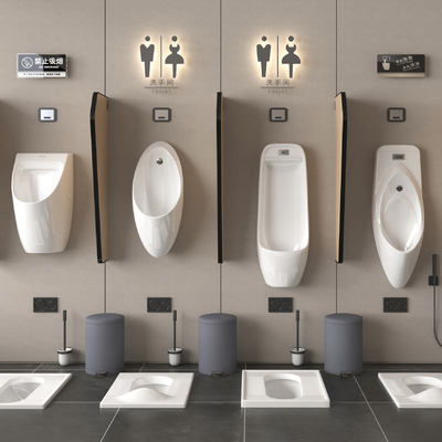  现代小便斗 小便器 立便器 尿斗 小便池su模型 