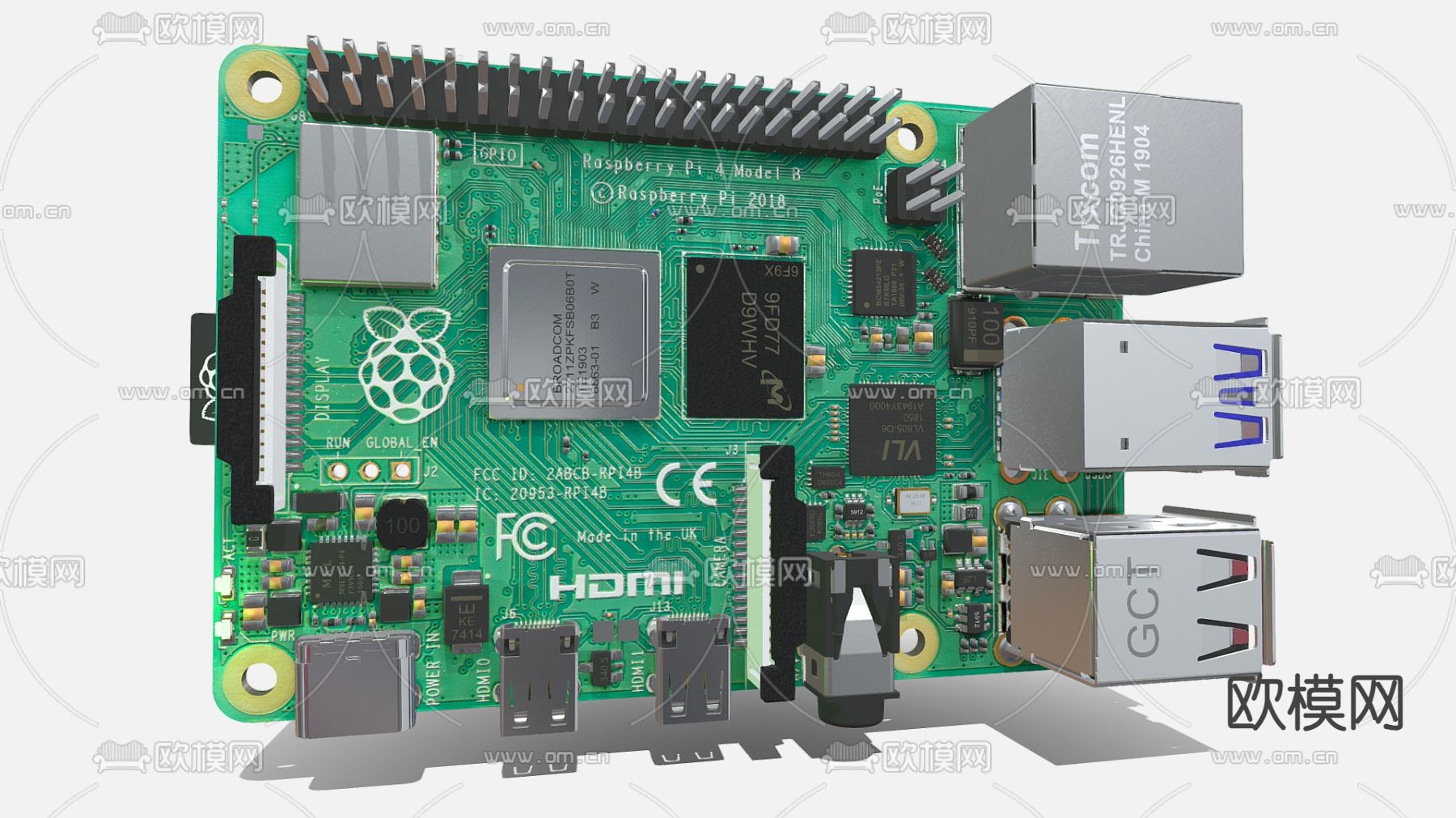 五金电路板 电脑电路板 电脑零件 电器零件su模型下载（渲染图2）