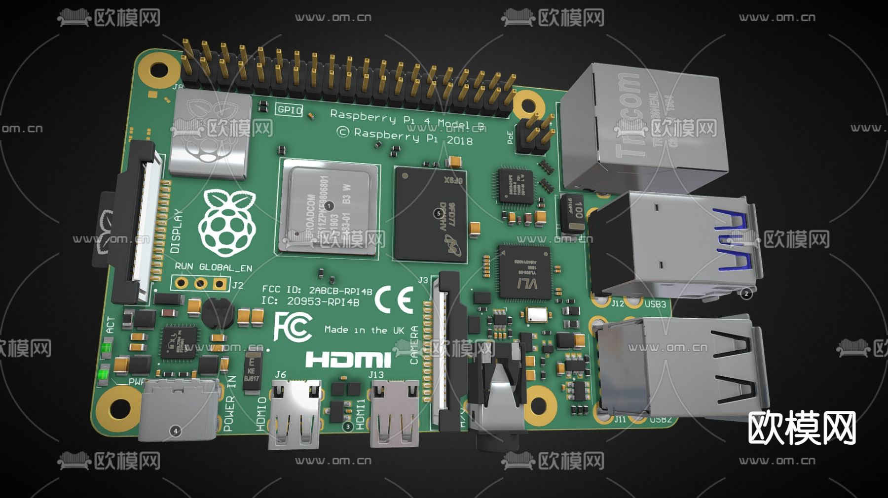 五金电路板 电脑电路板 电脑零件 电器零件su模型下载（渲染图2）