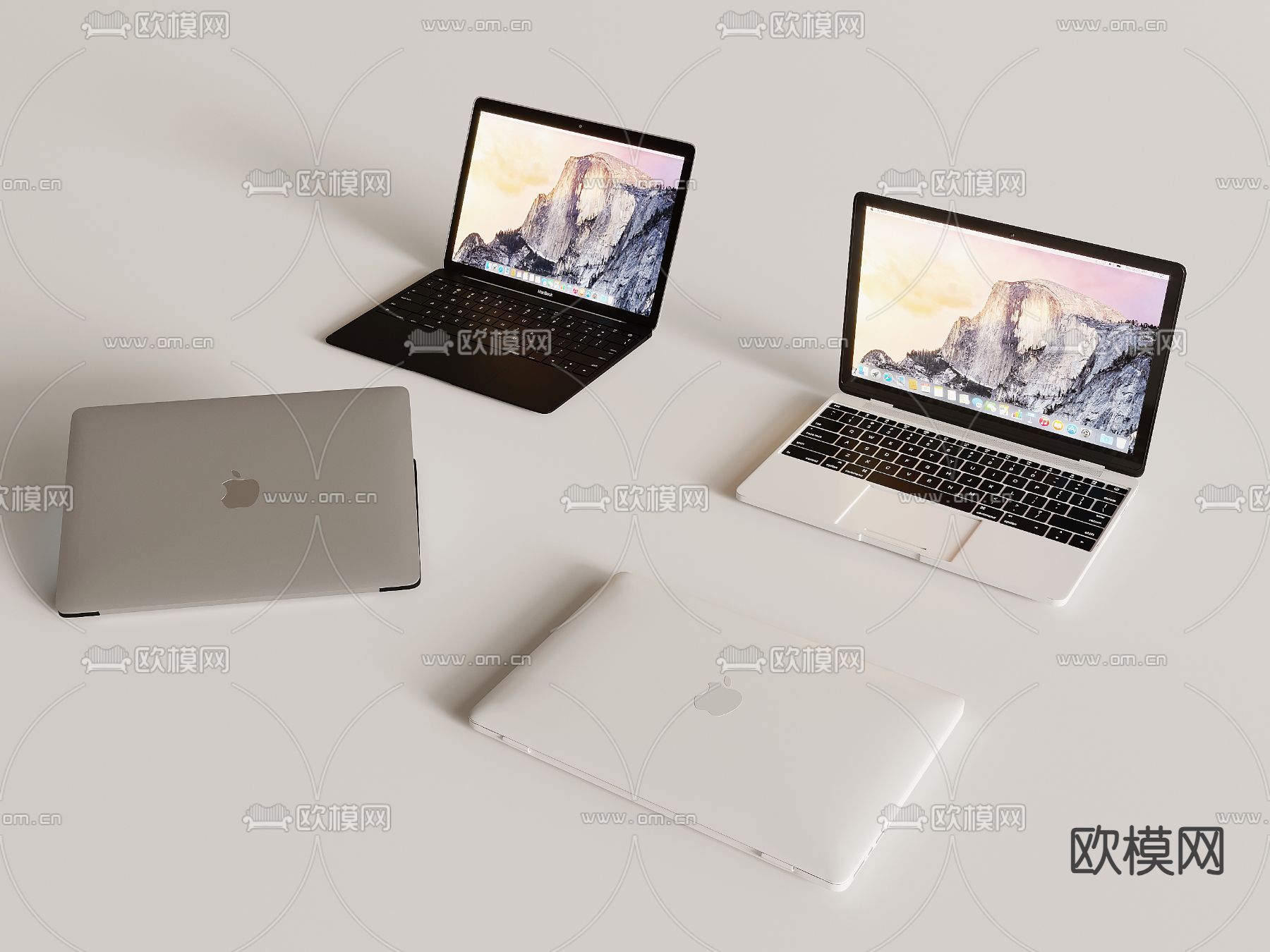 现代笔记本电脑3d模型下载