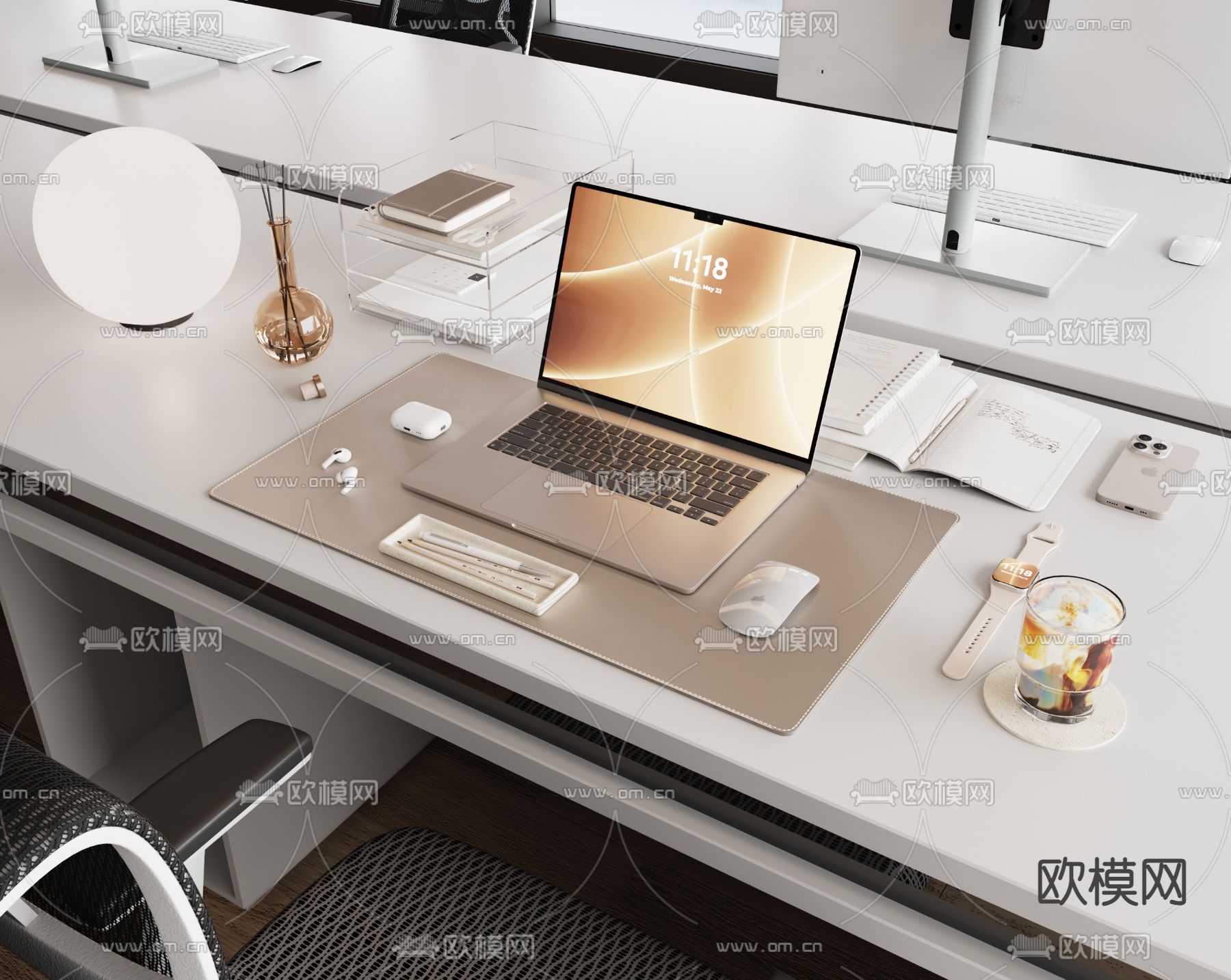 办公摆件 电脑3d模型下载