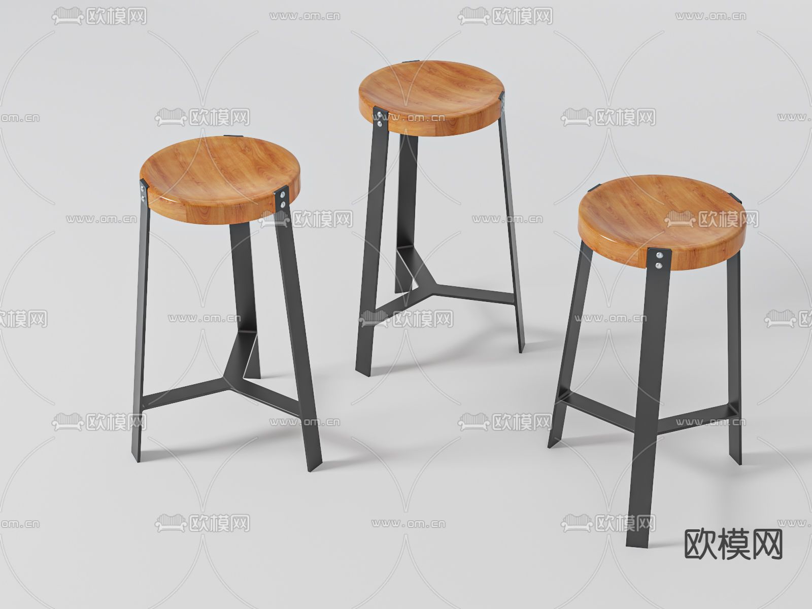 北欧吧椅 吧凳 高脚凳3d模型下载（渲染图2）