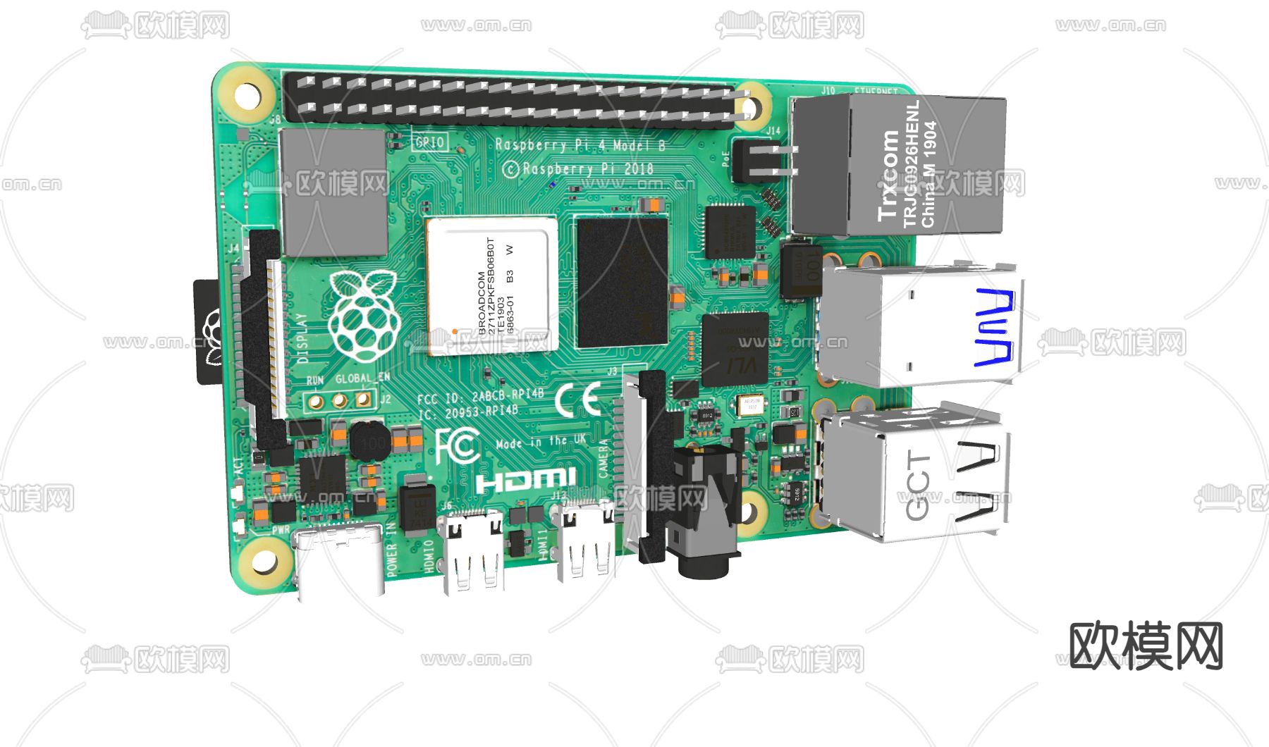 五金电路板 电脑电路板 电脑零件 电器零件su模型下载（渲染图1）