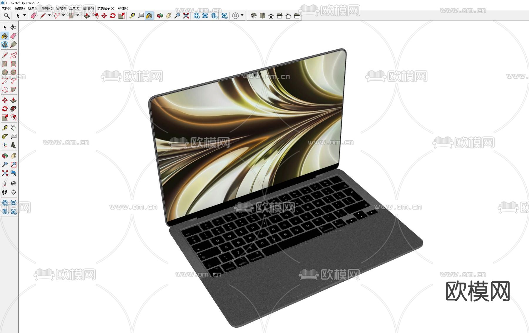 苹果笔记本电脑su模型下载（渲染图1）