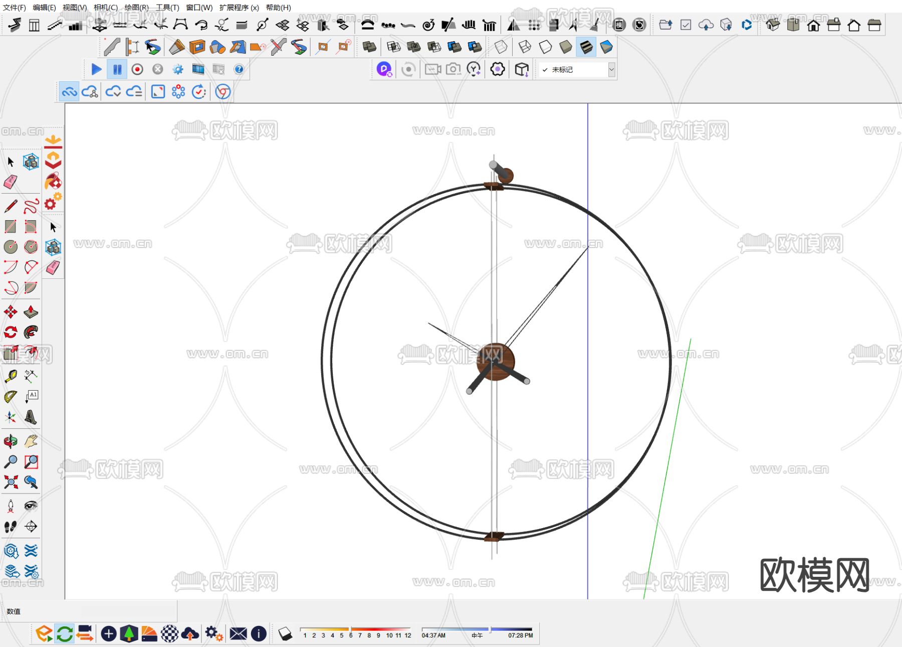 时钟 挂钟su模型下载（渲染图1）