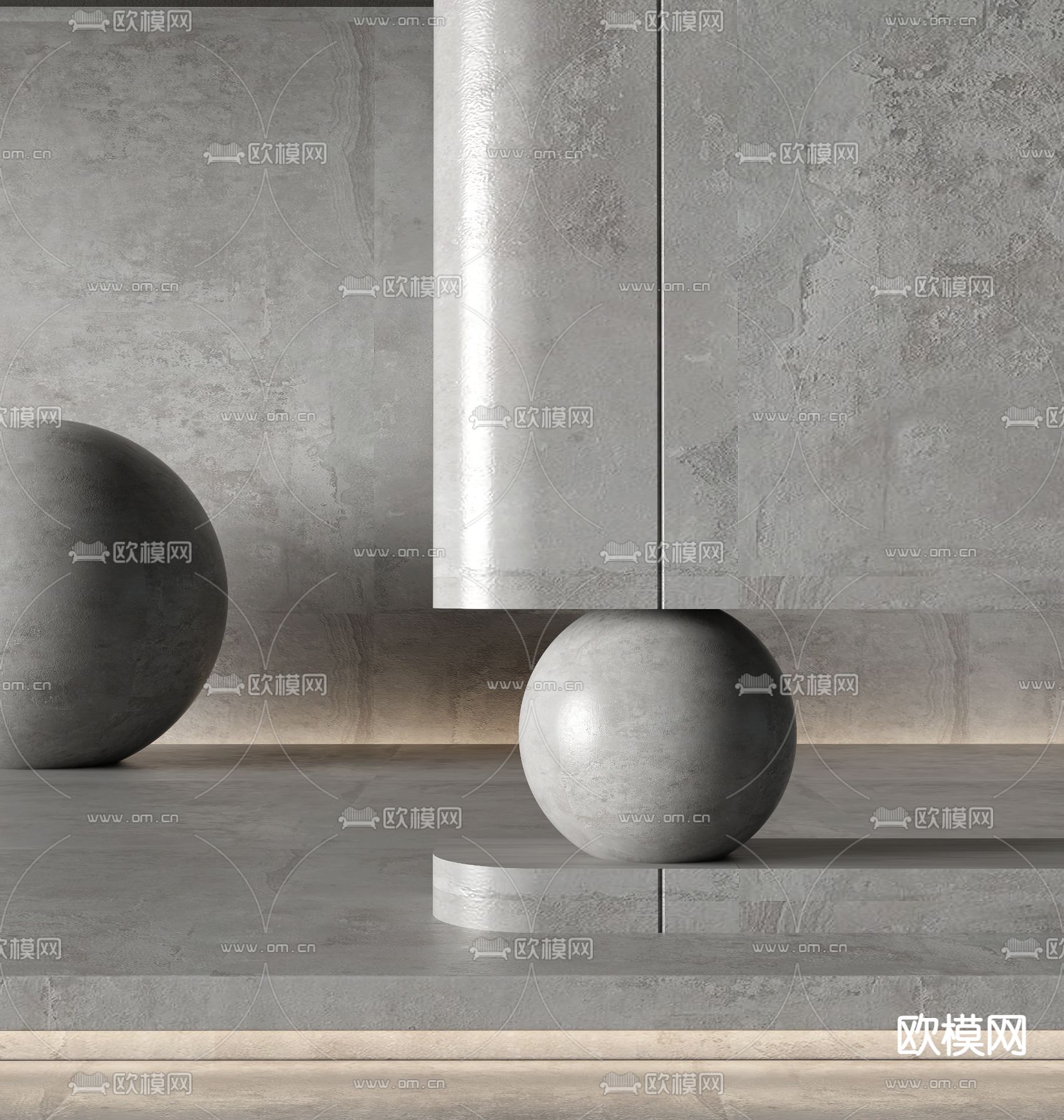 水泥墙面 艺术漆 混凝土3d模型下载