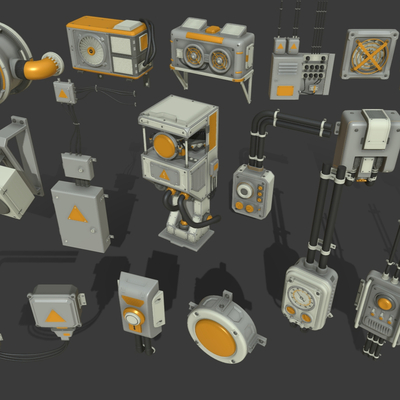  管道零件 排气扇 控制器 空调外su模型 