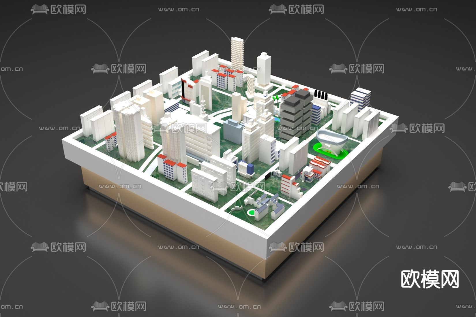 售楼处沙盘3d模型下载（渲染图2）