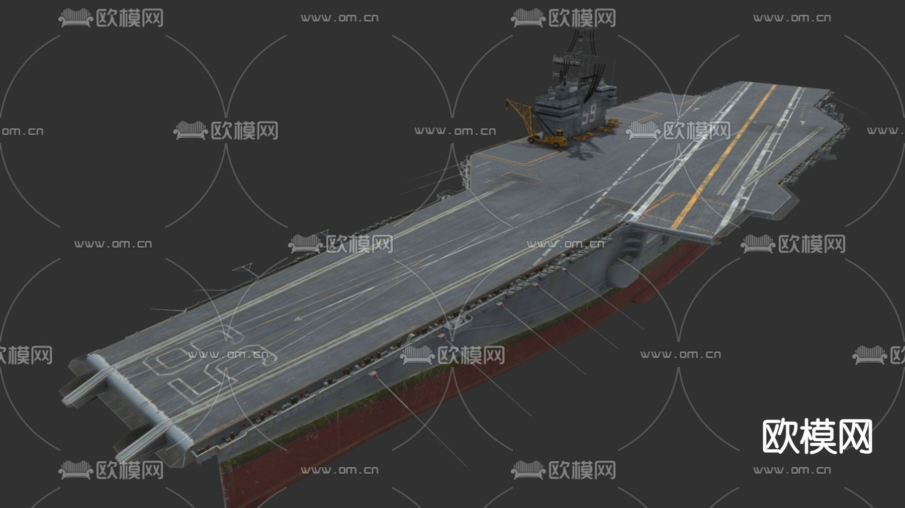 航空母舰 核动力军舰 航母su模型下载（渲染图2）
