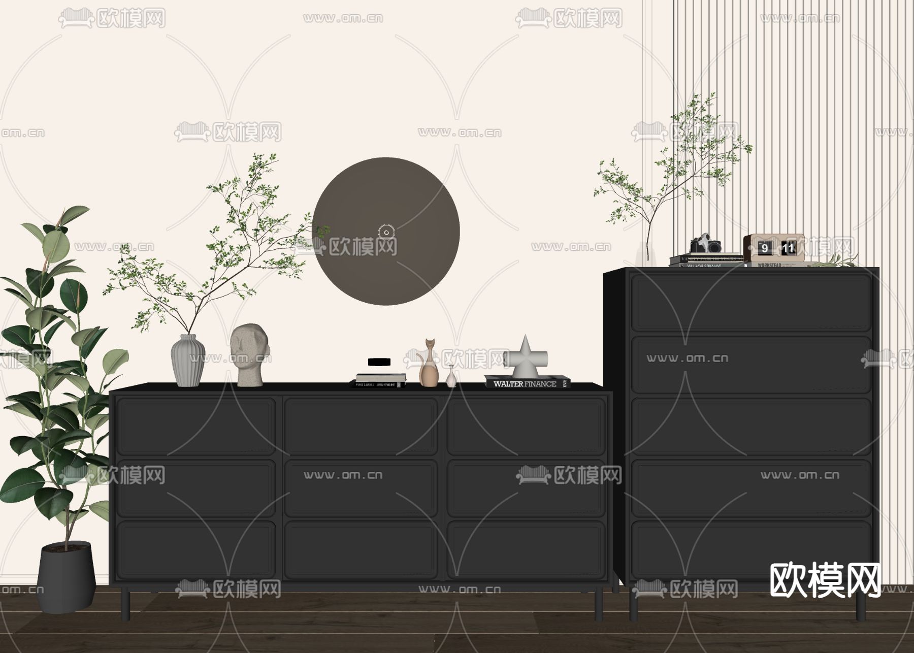 意式玄关柜 斗柜su模型