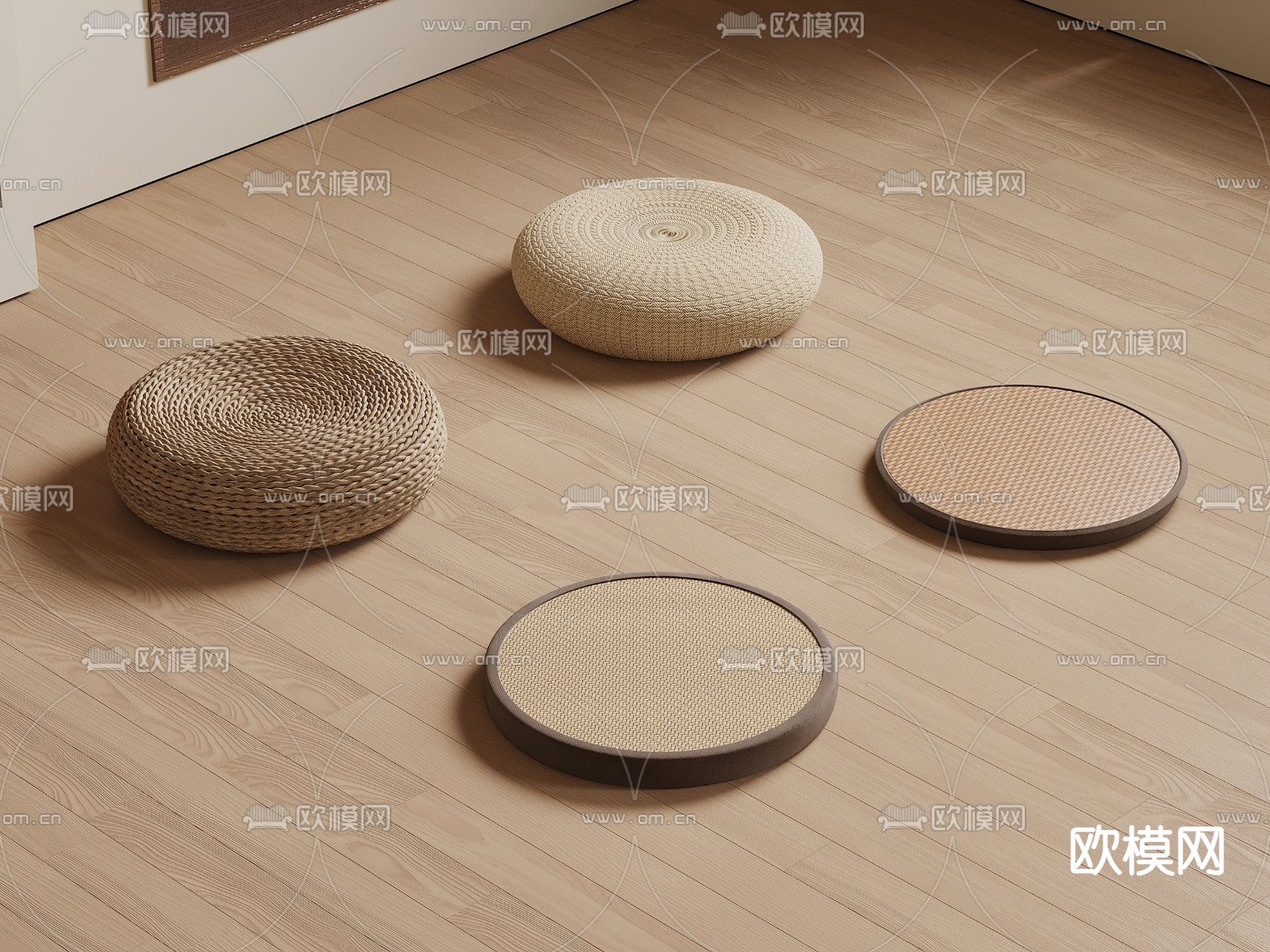 新中式蒲团 坐垫3d模型下载